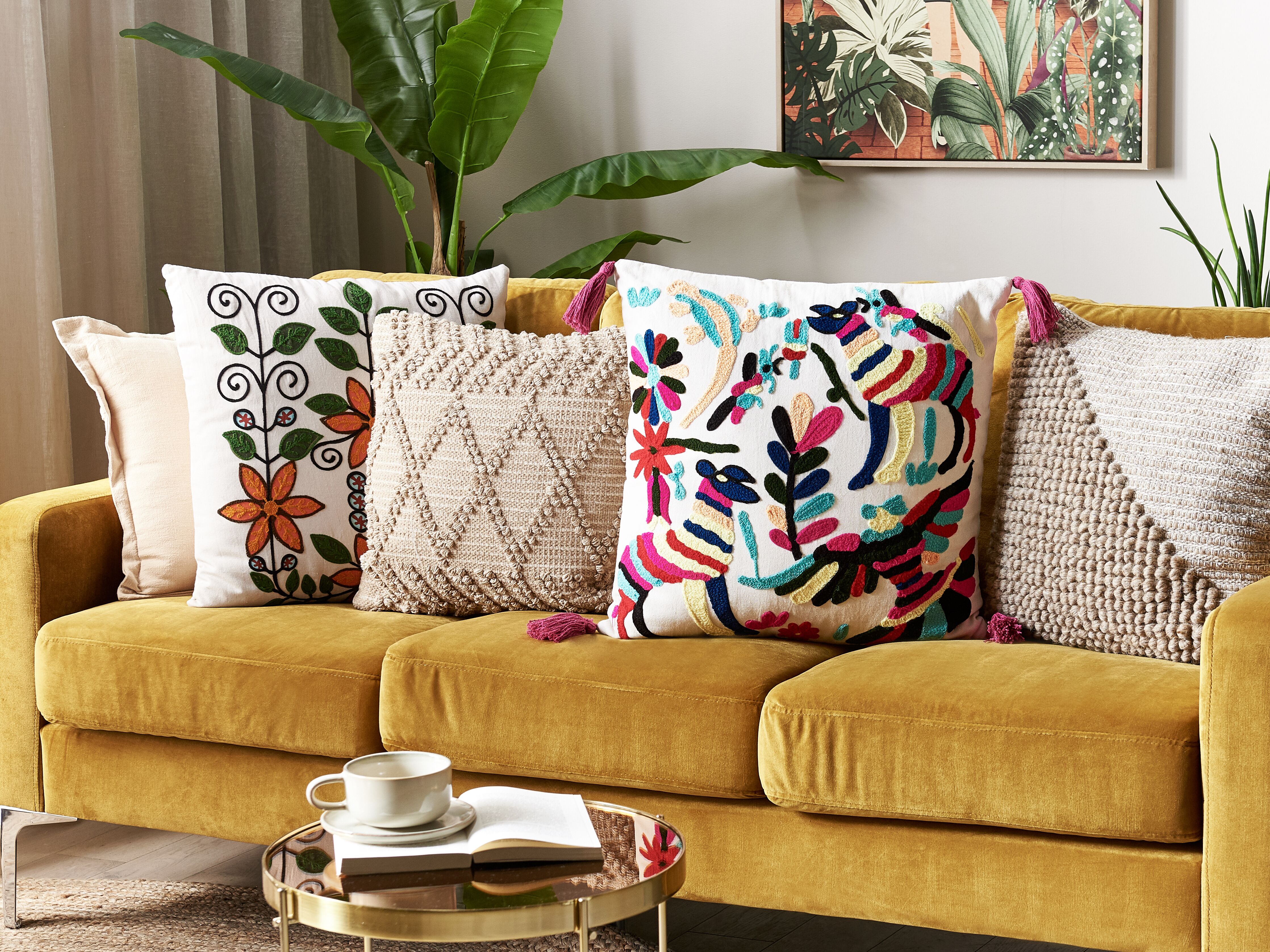 Set of 2 Decorative Cushions RAIGANJ Cotton 50 x 50 cm Multicolour Abstract Pattern
