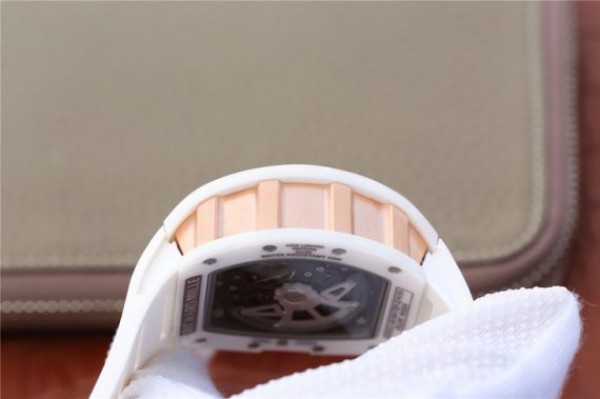 Replica Richard Mille RM011 RG White Ceramic Felipe Massa Black Inner Bezel White Rubber Strap A7750 - Top club