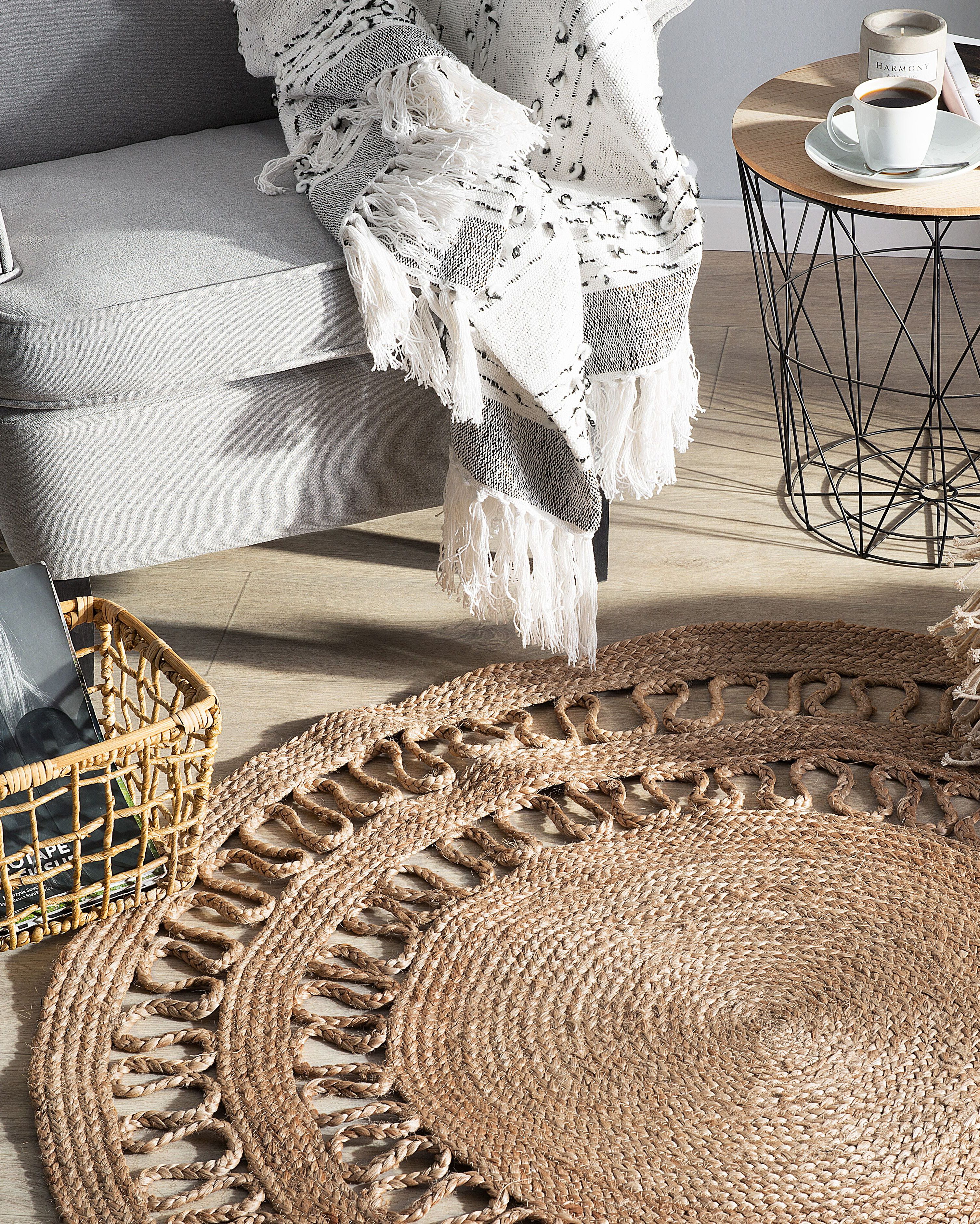 Rug DIKILI Beige ø 120 cm Jute