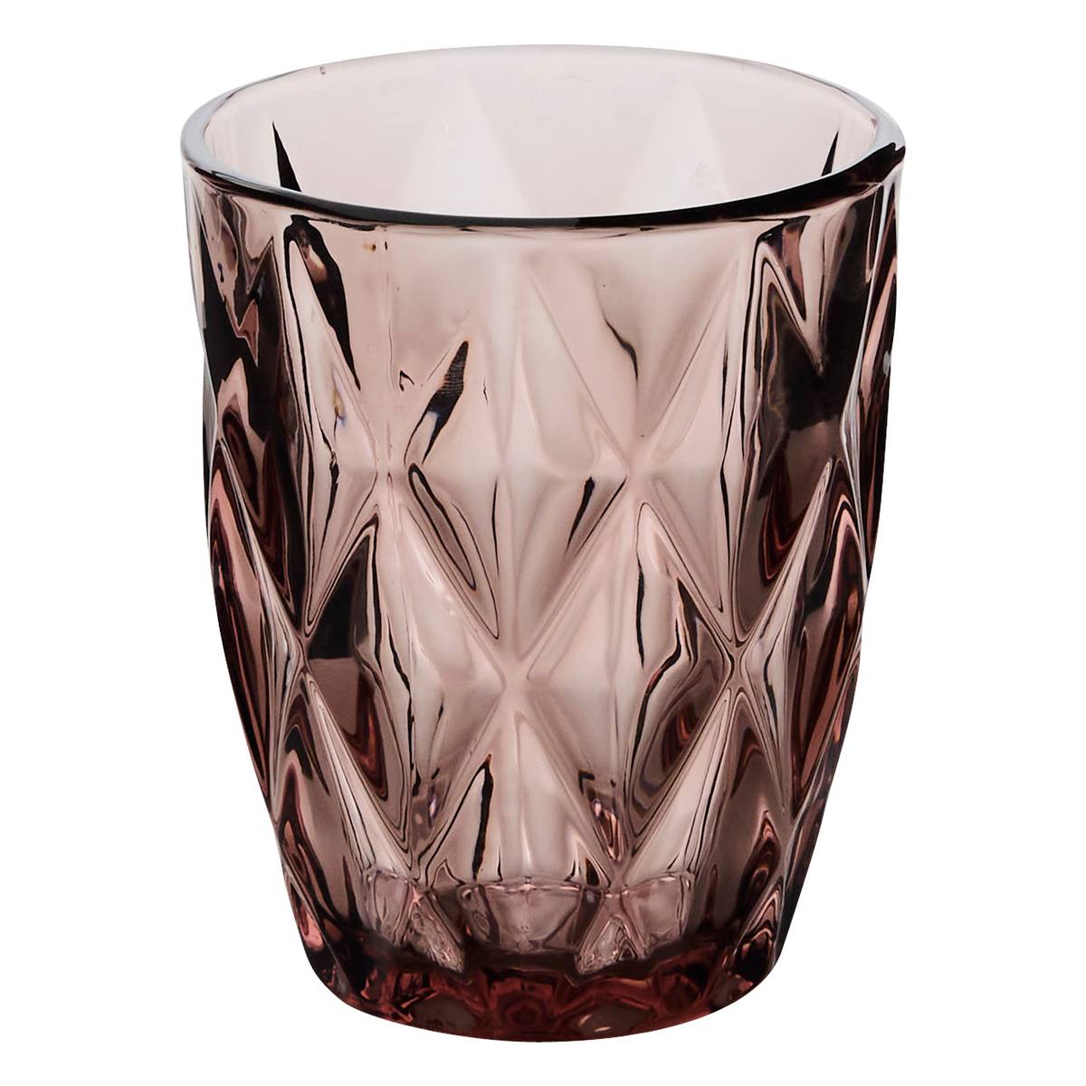 Set of 6 low tumblers "Lea" Glass, 280 ml, Medium Pink
