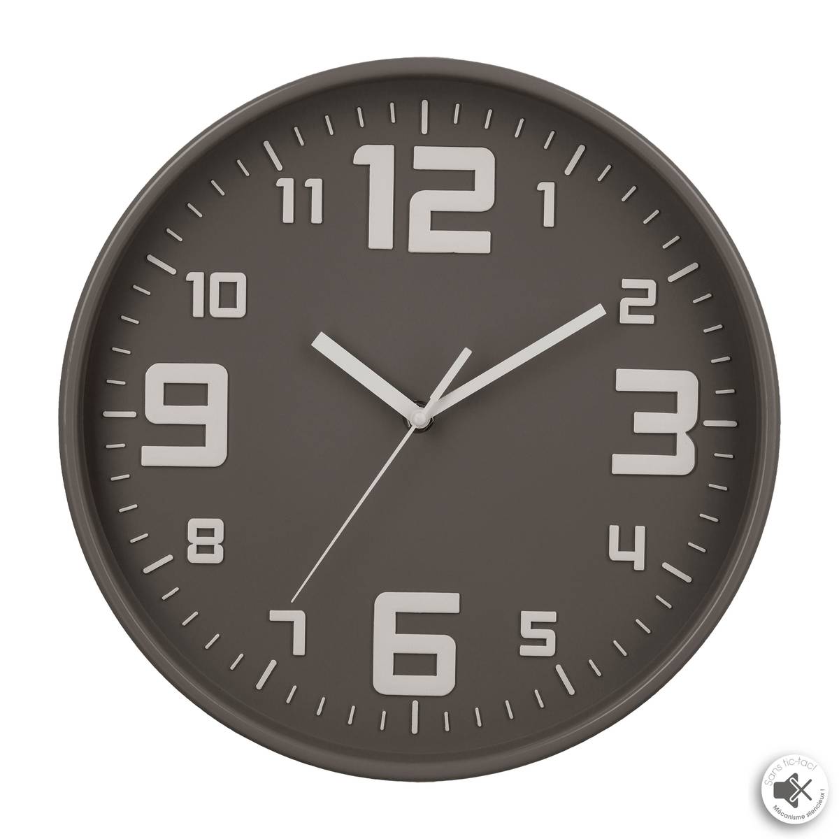Clock, metal "Elian" Grey, D.30 cm