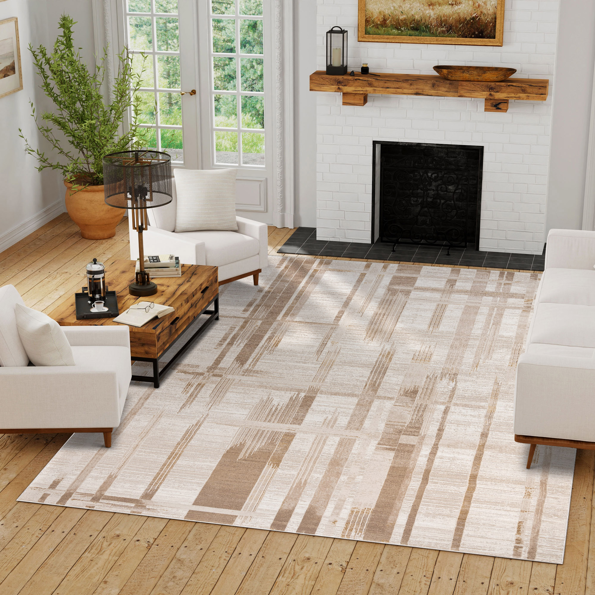 Eden Area Rug, Clea Beige, 8’8” x 13’