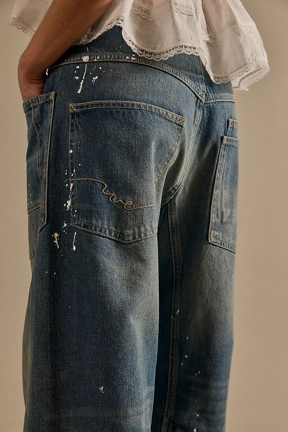We The Free Moxie Pull-On Barrel Jeans-Blue