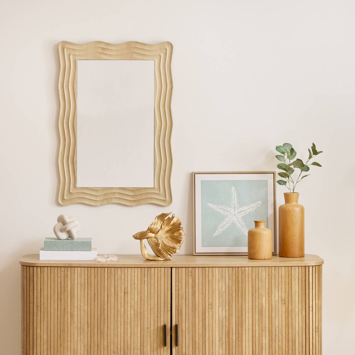 Mirror "Charlie" Beige, 79x55 cm