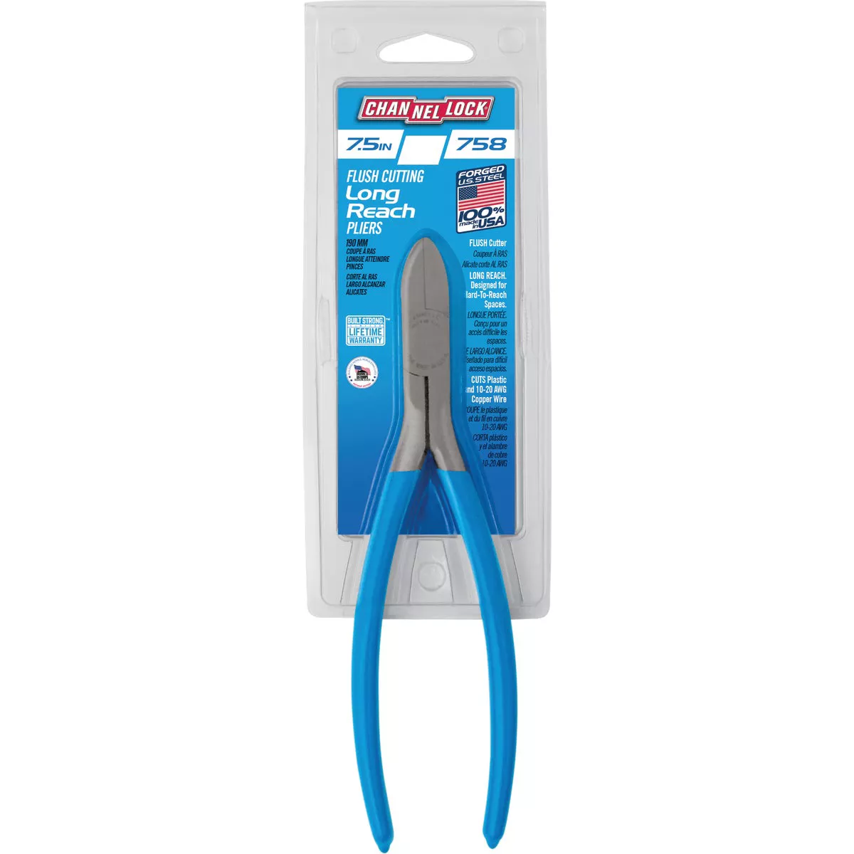 Channellock 7-1/2 In. Flush Cutter Diagonal Cutting Pliers
