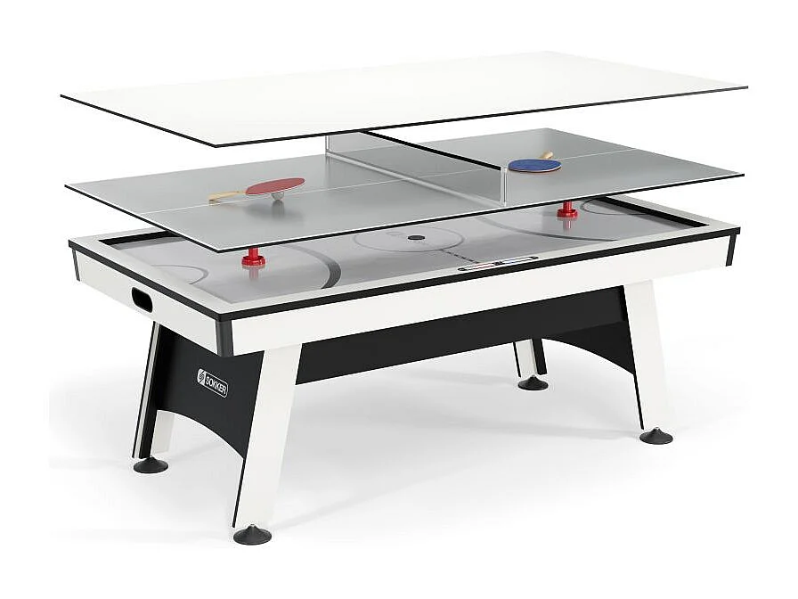 Table multi-jeux 3 en 1 - Samurai - Air Hockey, Ping-Pong et convertible Table dînatoire