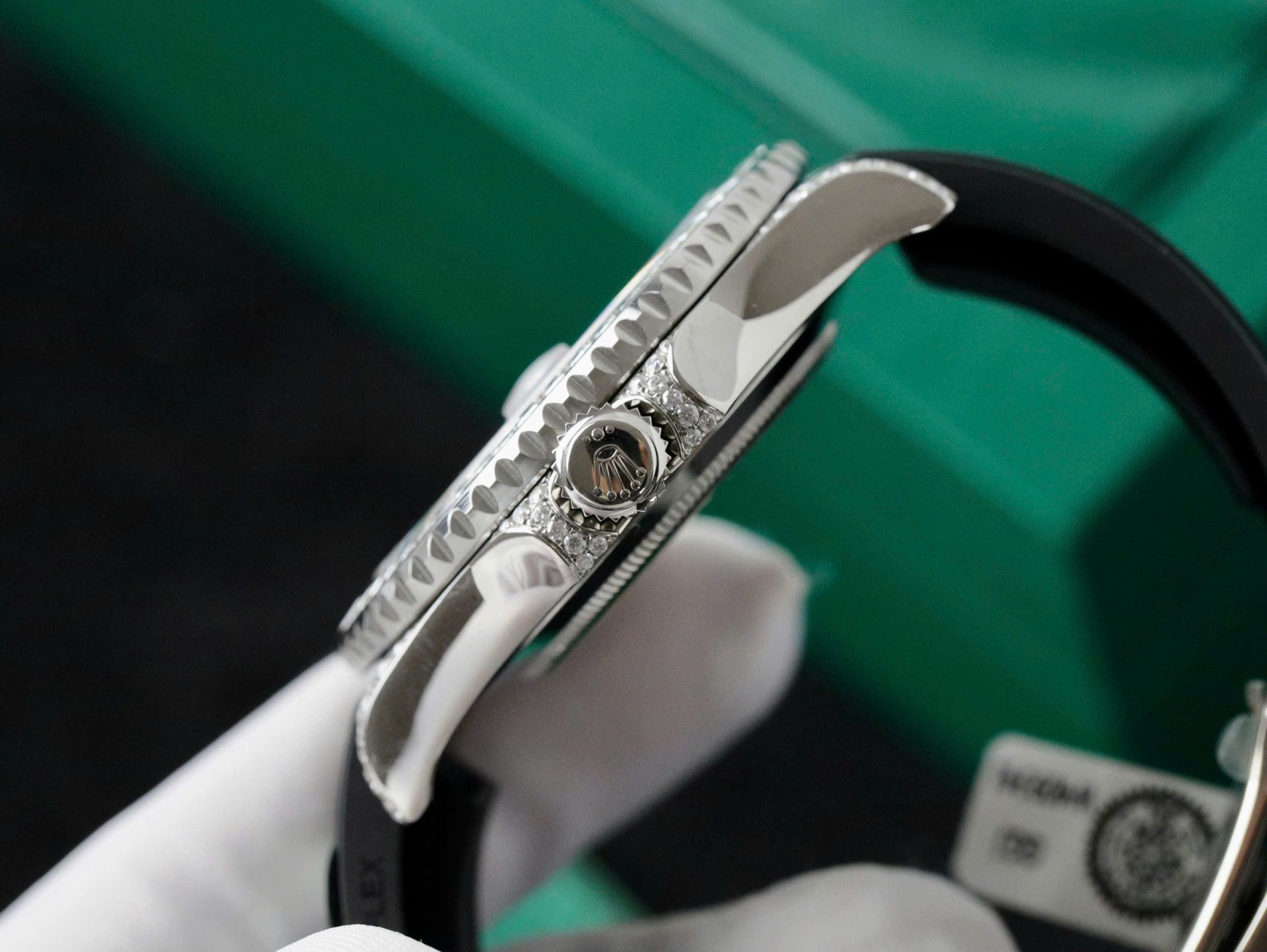 Rolex Yacht-Master Replica Watch Full Diamond Moissanite Rubber Strap 42mm - Top club