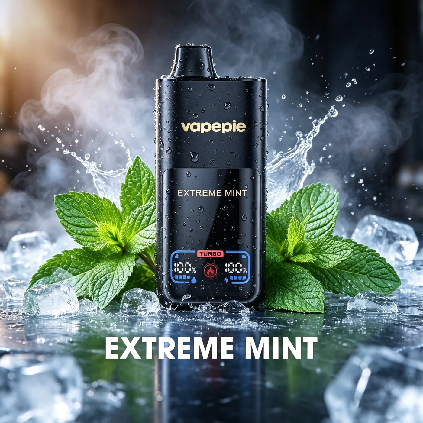 VAPEPIE MEGA 70 000 puffów – Extreme Mint; ekran z poziomem baterii i tryb TURBO
