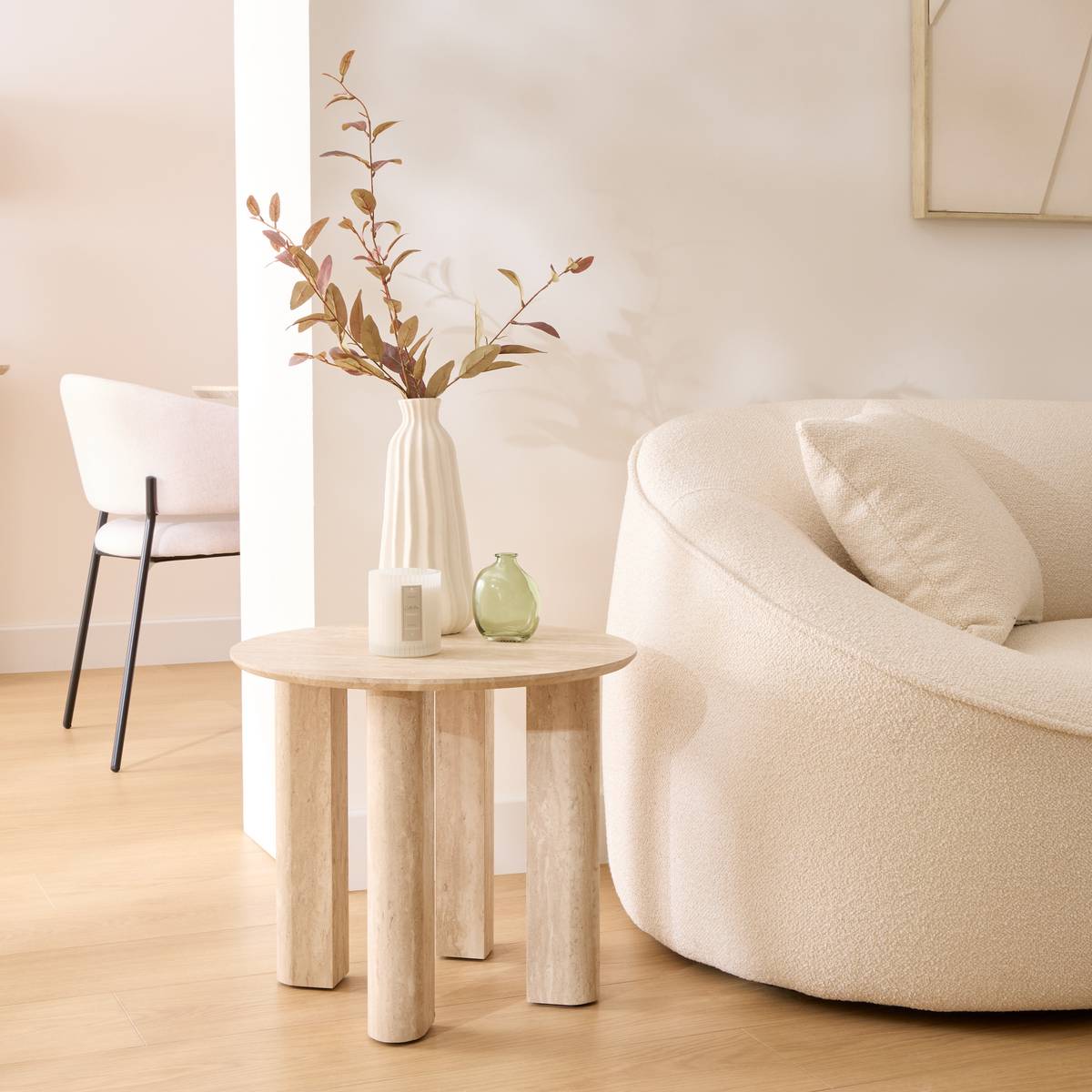 Side Table "Anaya" Beige, 50.5x50.5 cm