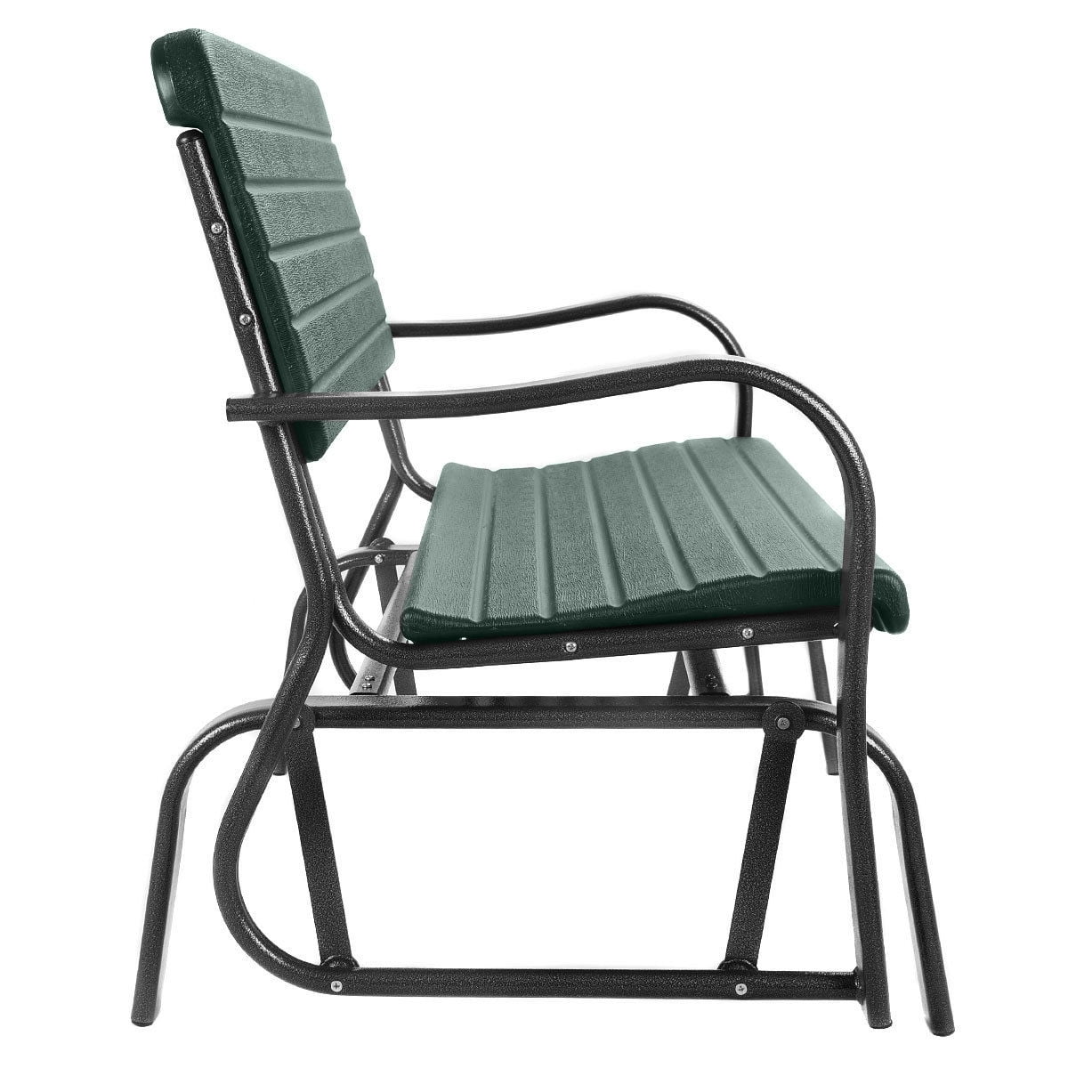 Costway Outdoor Patio Swing Porch Rocker Glider Bench Loveseat Garden Seat Steel - Image 8