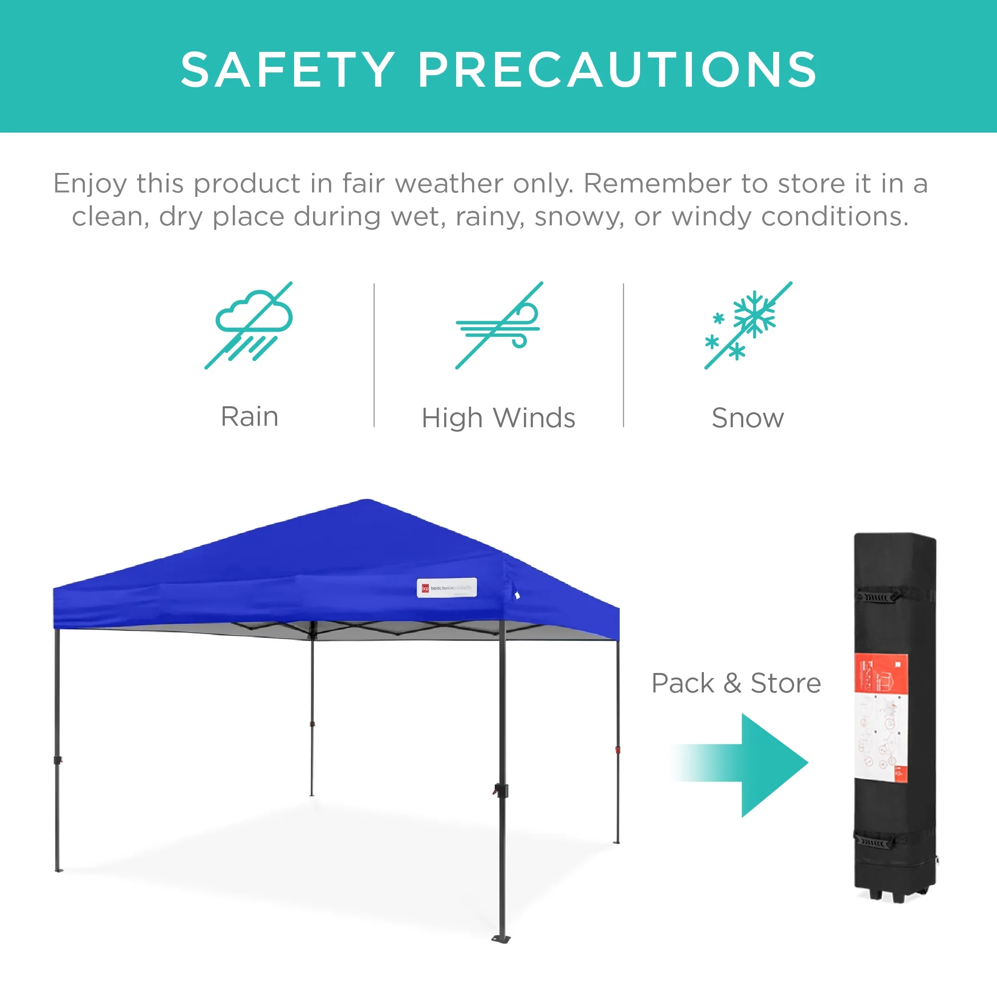 Best Choice Products 10x10ft Easy Setup Pop Up Canopy w/ 1-Button Setup, Wheeled Case, 4 Weight Bags - White - Image 213