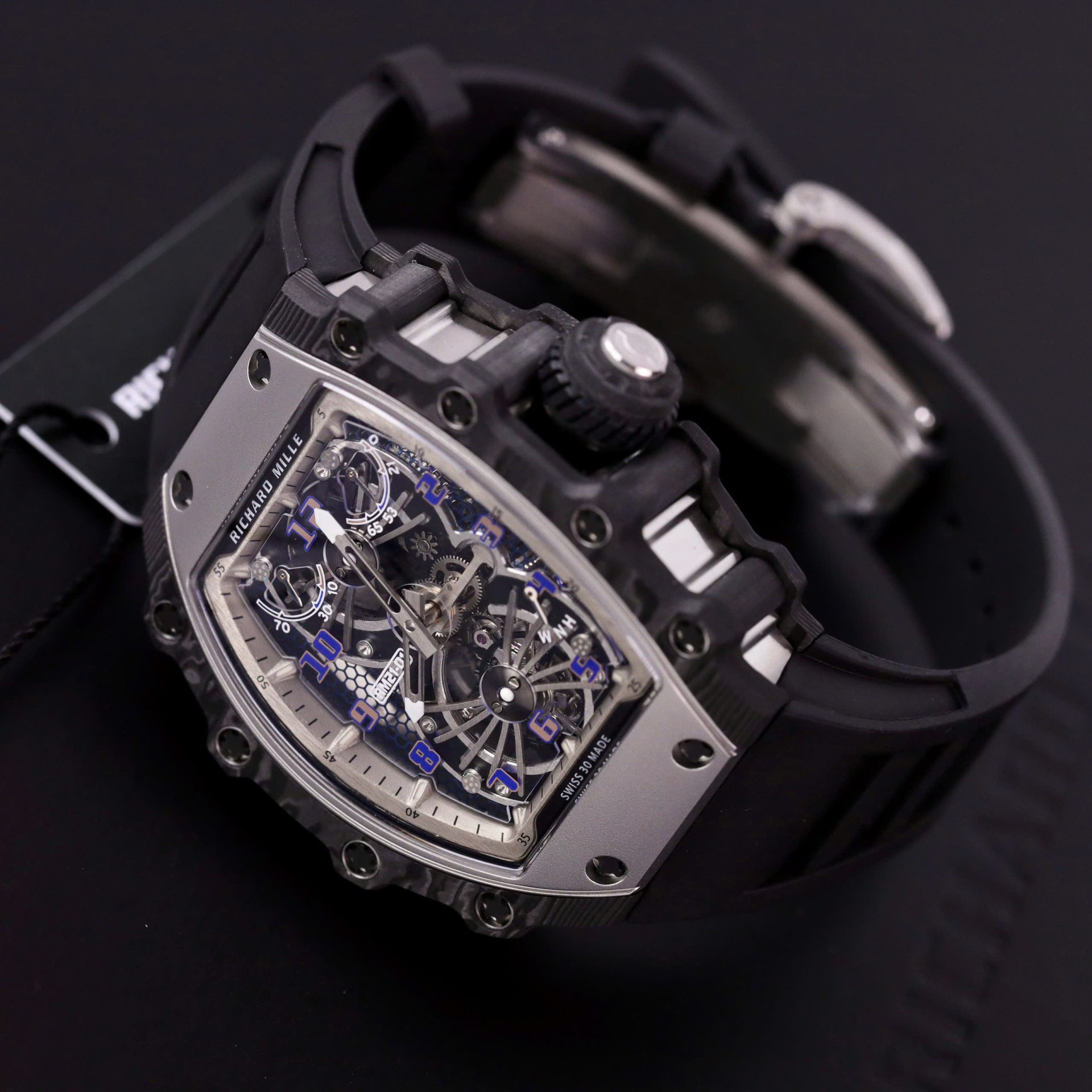 Richard Mille RM21-01 Tourbillon Best Replica Watch Rubber Strap 45mm - Top club