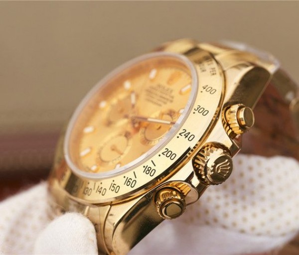 Replica Rolex Daytona YG Yellow Gold Dial BP YG Bracelet A7750 - Elite Watch Atelier