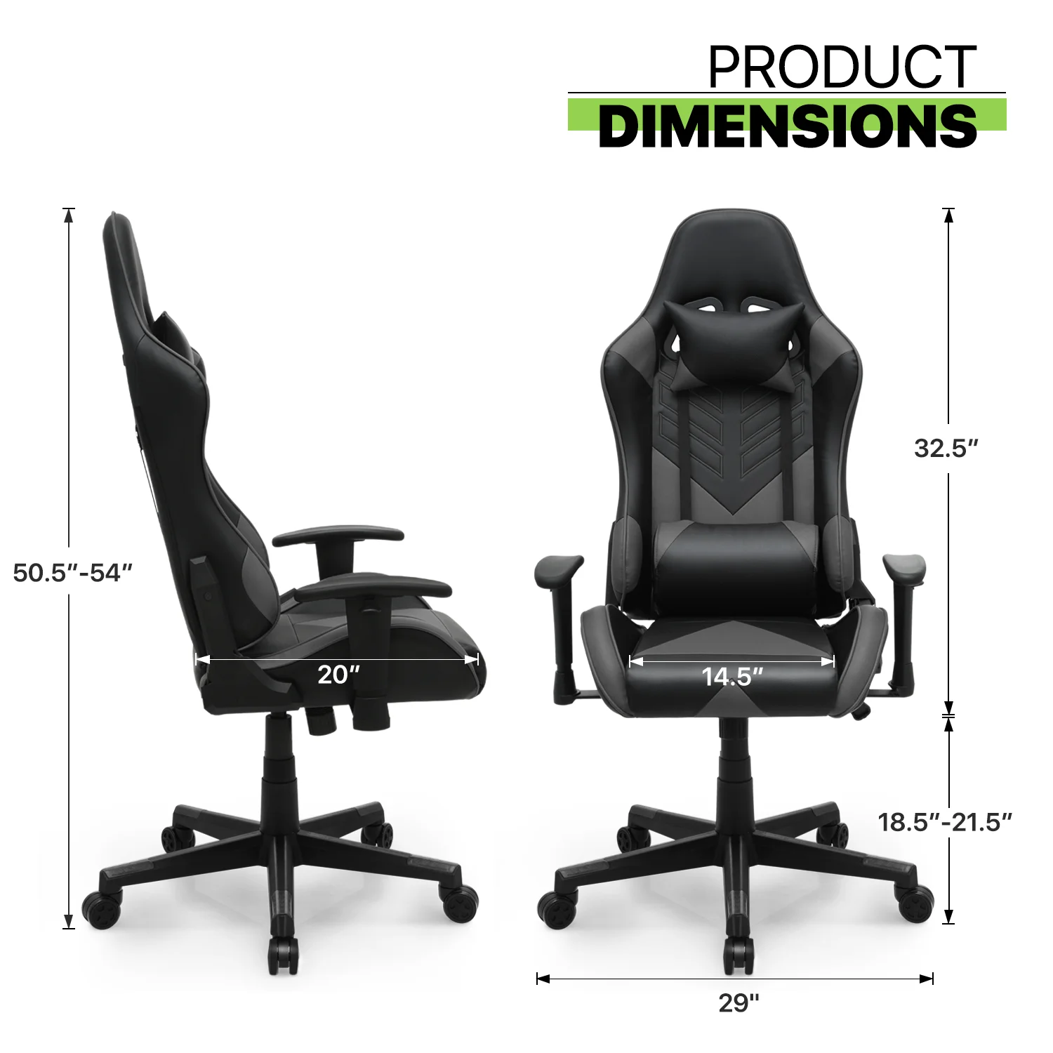Magshion Ergonomic Gaming Chair, Comfortable Gaming Chair, Computer Chair Leather Desk Chair Adjustable Swivel Gaming Office Chair, Blue - Image 56
