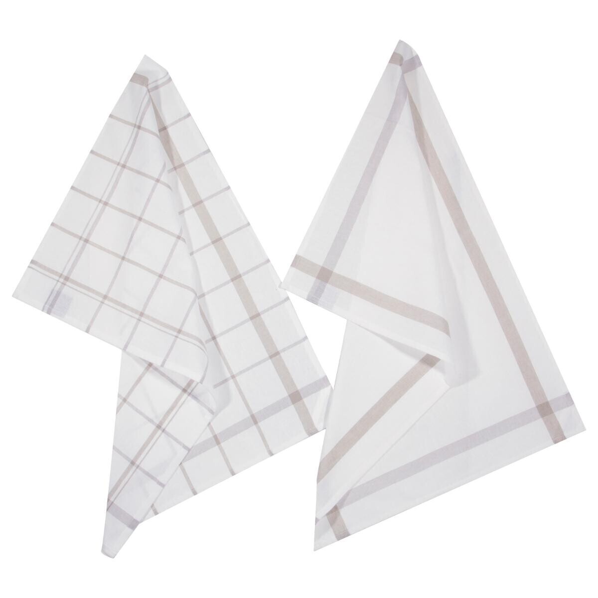 Set of 2 tea towels cotton Grey, 45x70 cm