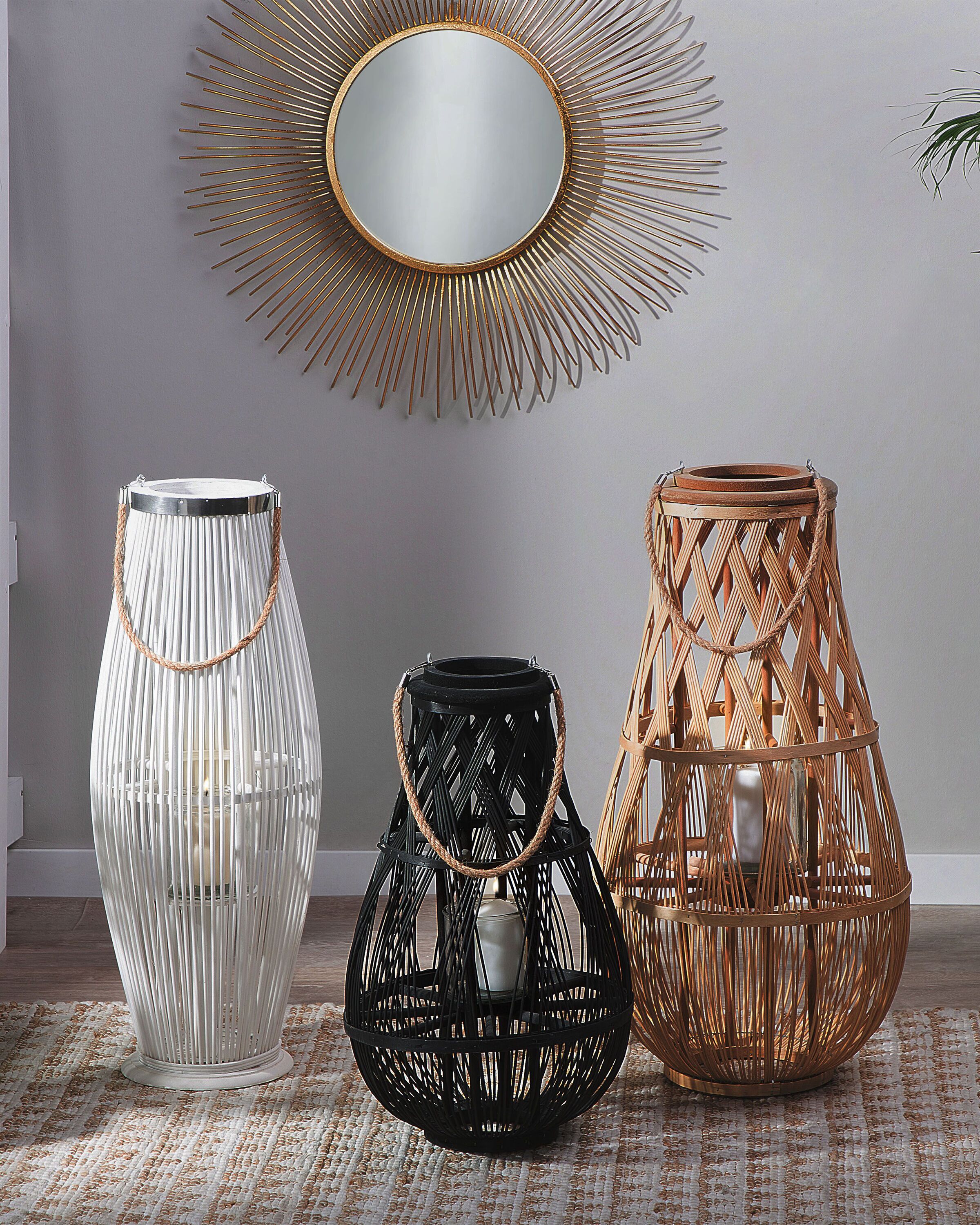 Lantern TONGA Bamboo 56 cm Black