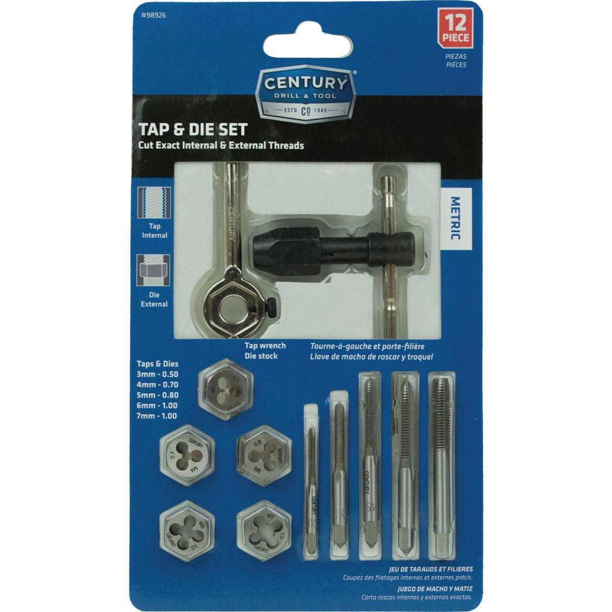 Century Drill & Tool Metric Tap & Die Set (12-Piece)