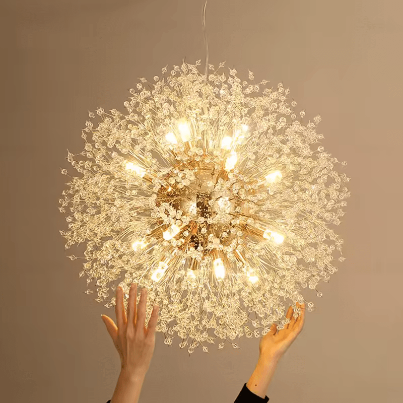 BloomLuxe – Paardenbloem Kristallen Kroonluchter in Elegant Design