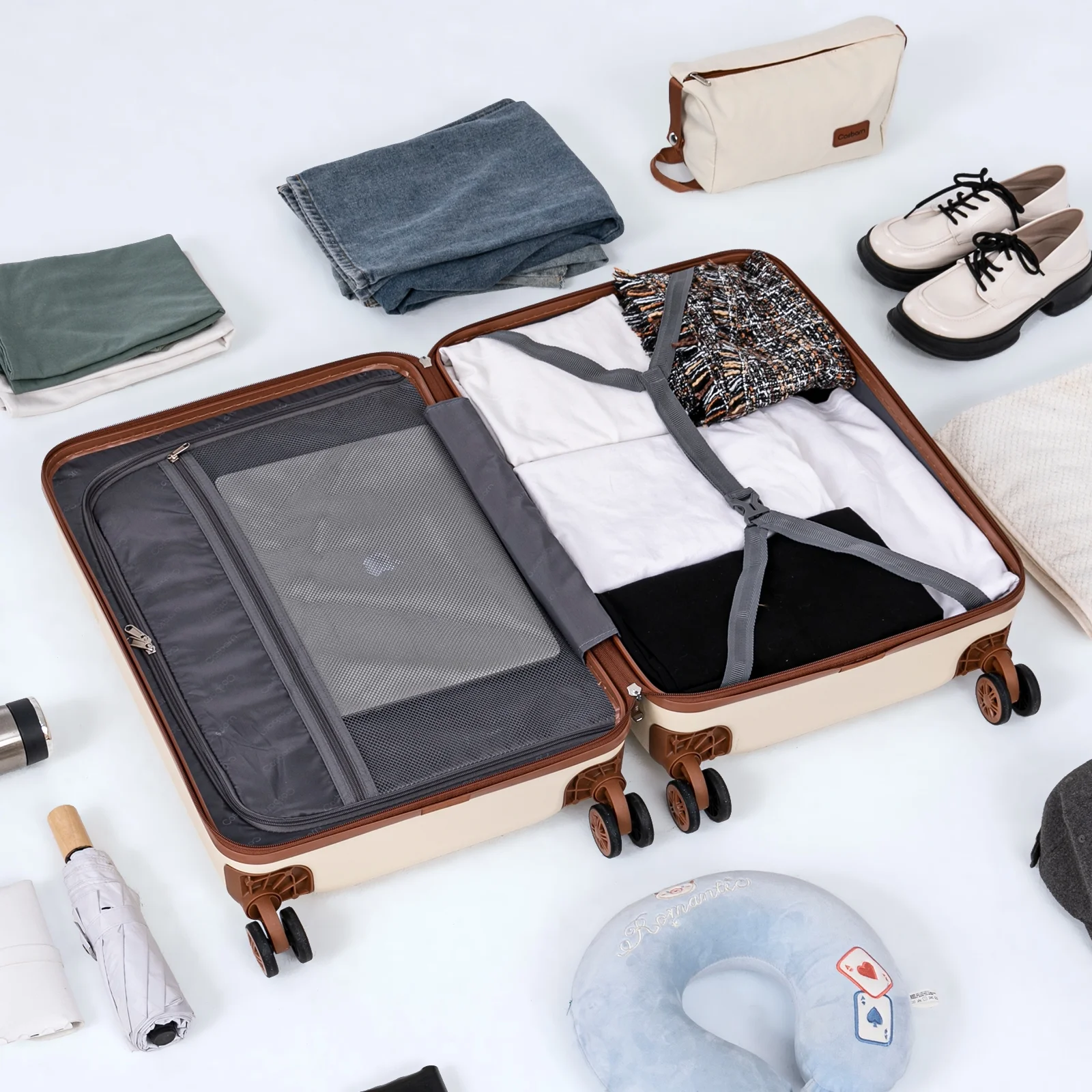 Cosbarn 5 Piece Luggage Sets ABS Hardshell Lightweight Suitcases Sets with TSA Lock Durable Spinner Wheels - Image 13