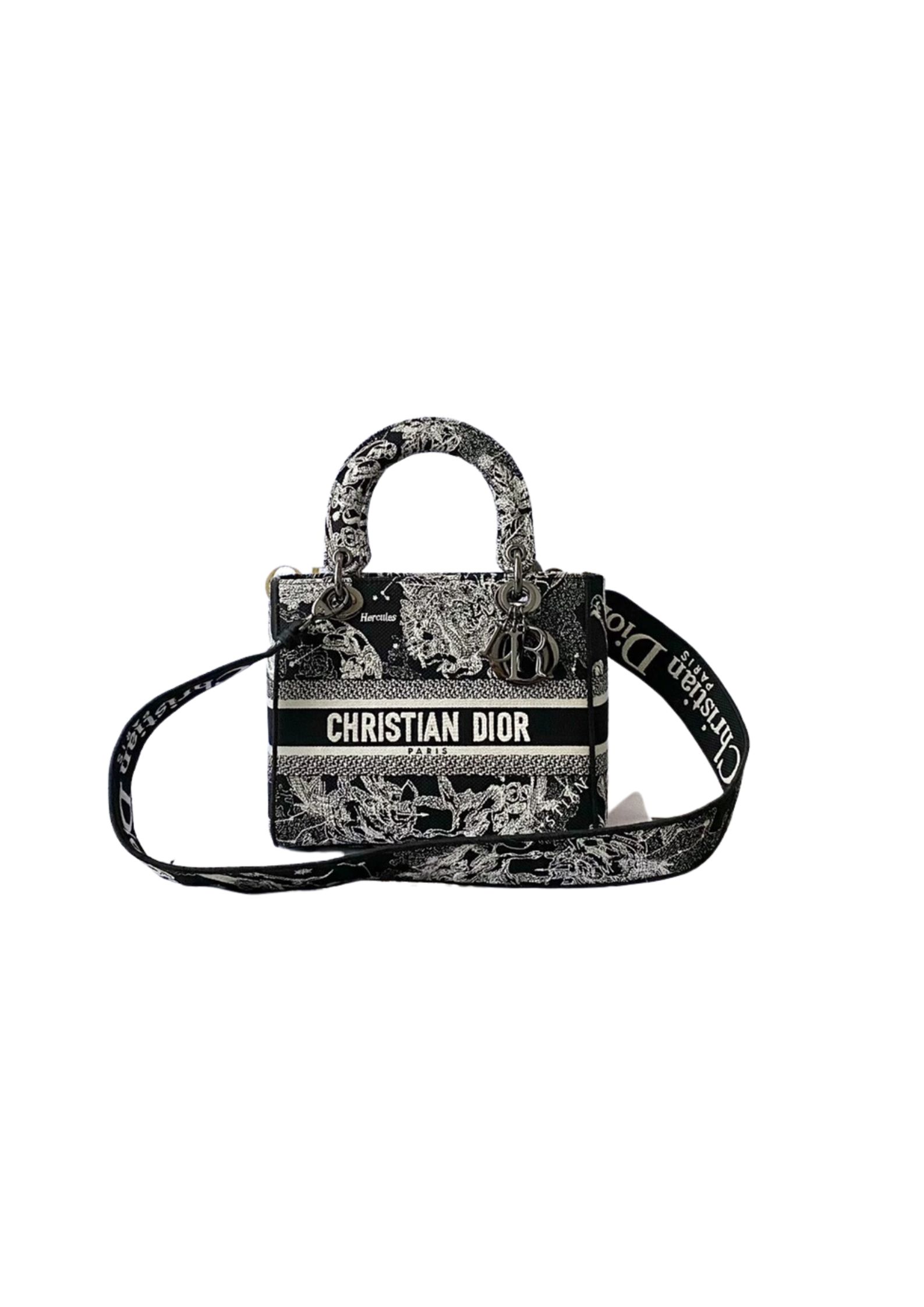 Medium Lady D-Lite Bag Black For Women 9.5in/ 24cm M0565BRHZ_M9111:1High-quality replica