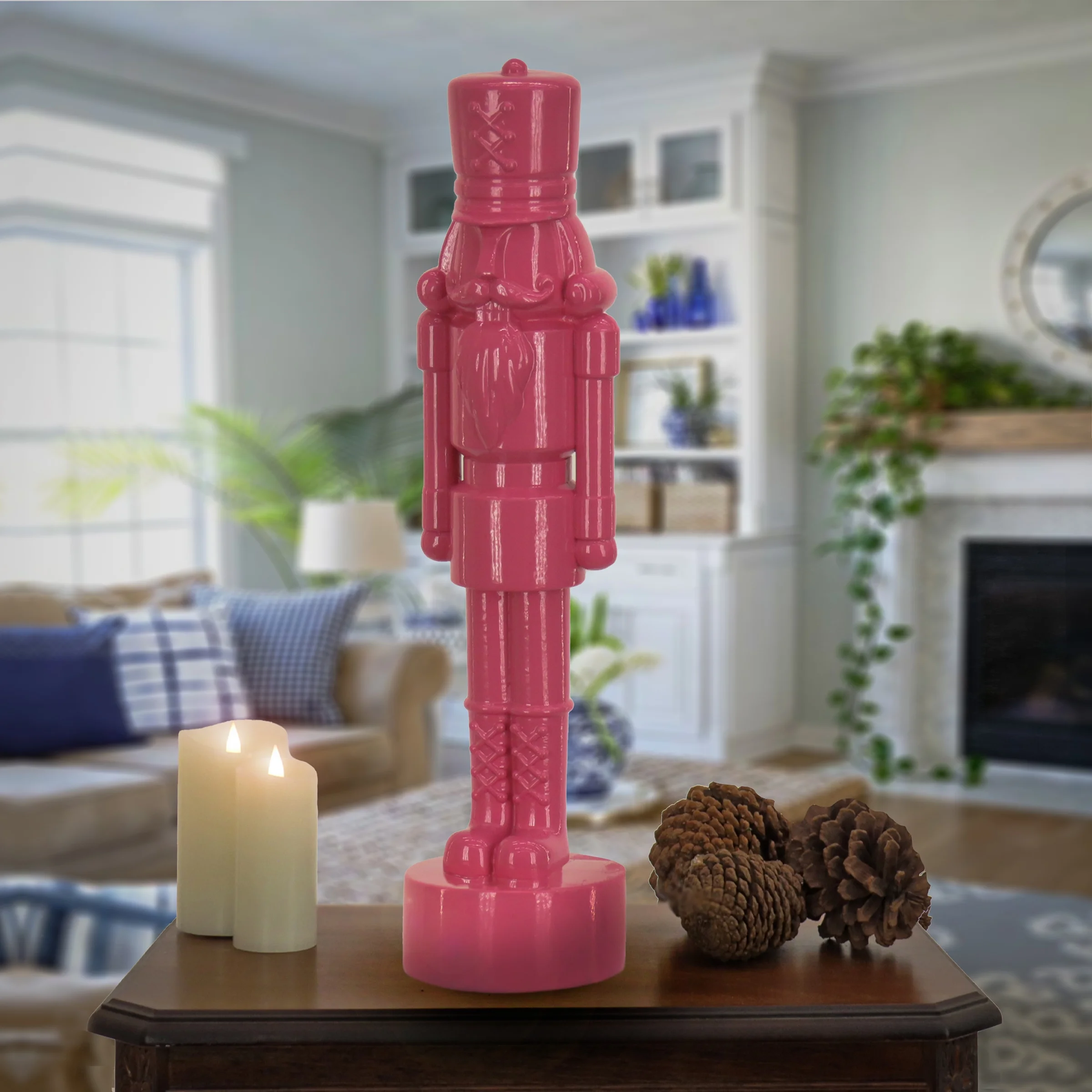 HGTV Home Collection by National Tree Company Christmas Decoration, Pink, Nutcracker, 24 Inch