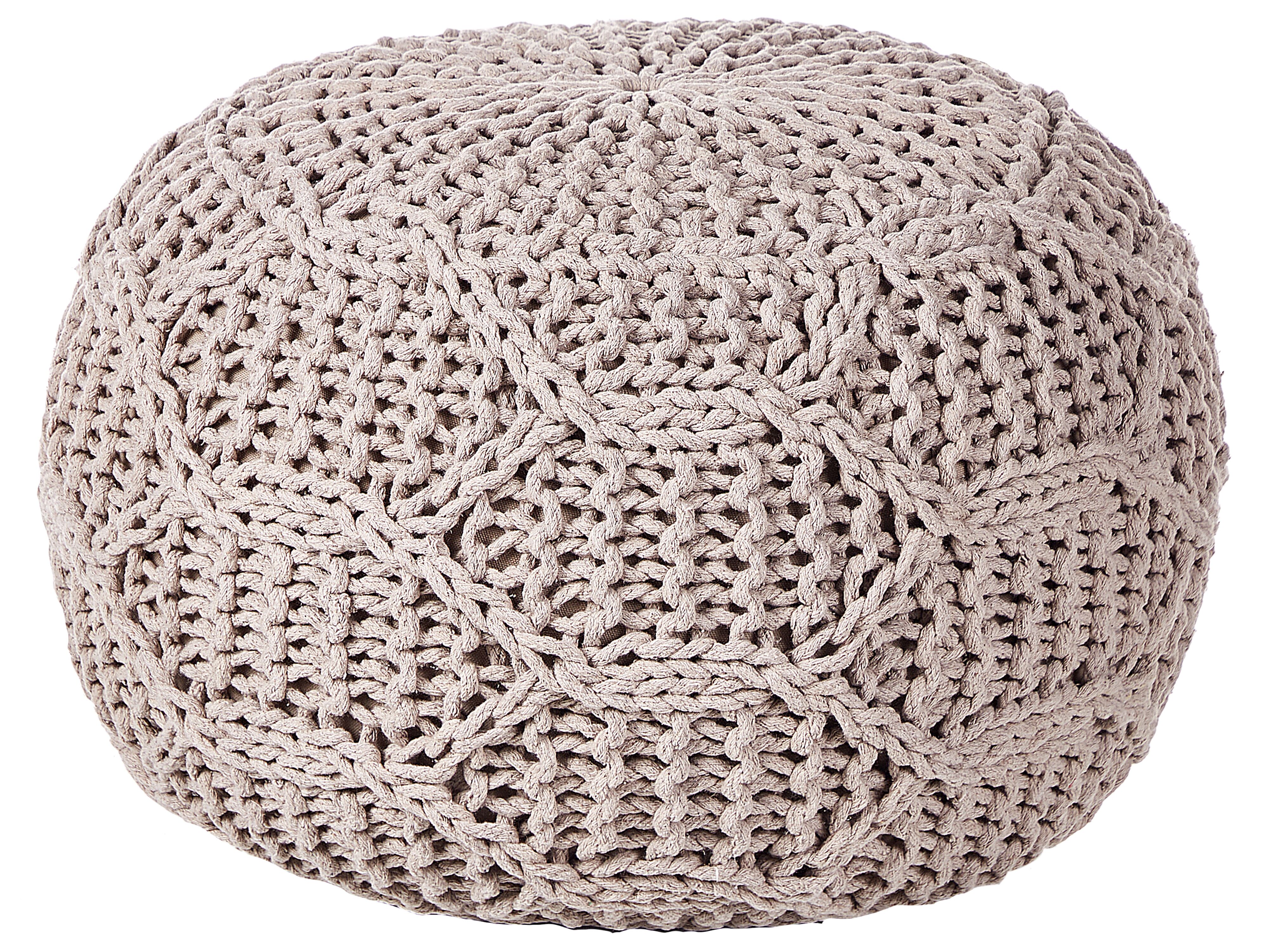 Pouffe Macramé TRIMAN Cotton Taupe