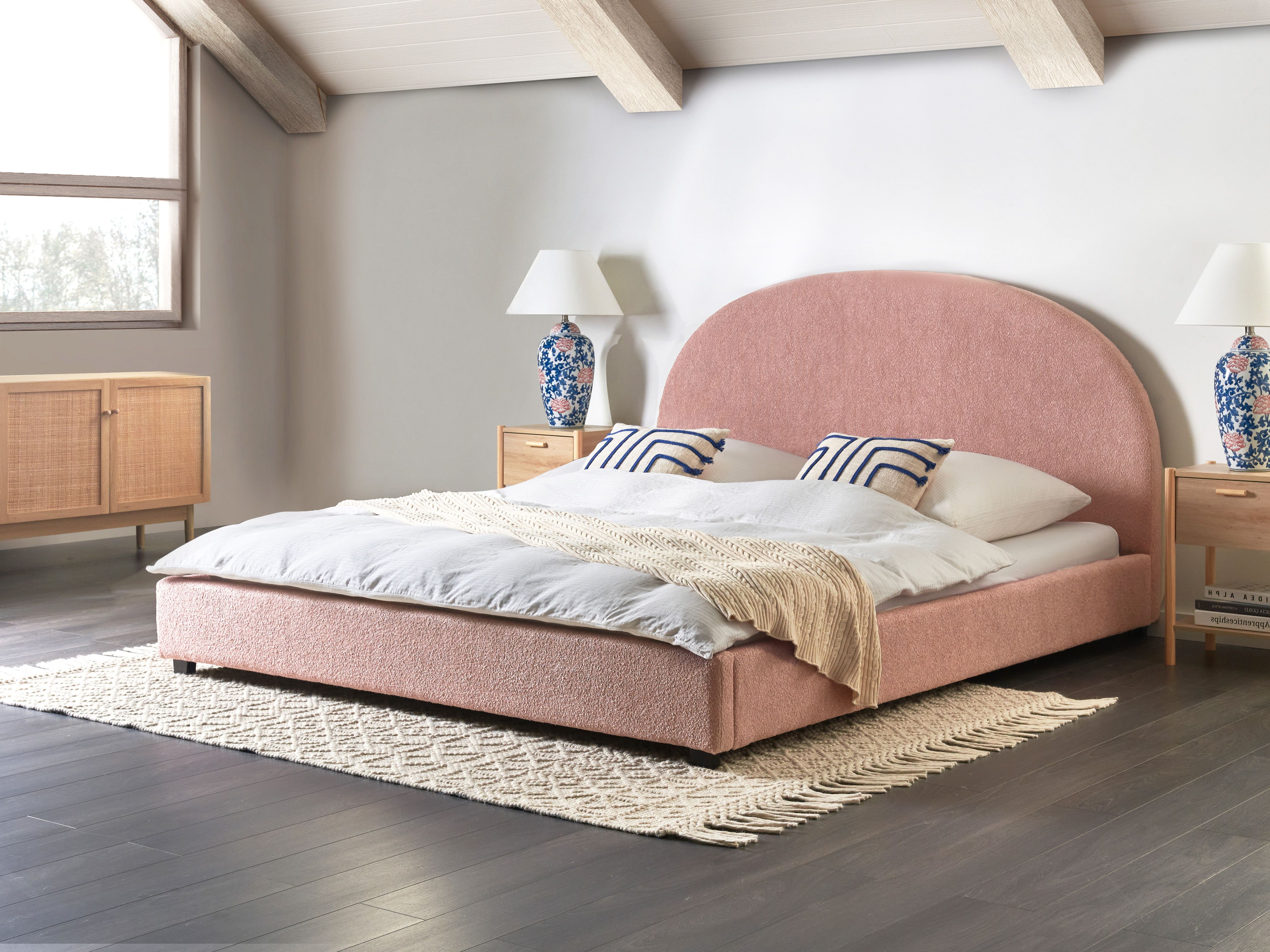 Waterbed Boucle VAUCLUSE 180 x 200 cm (EU Super King) Pastel Pink