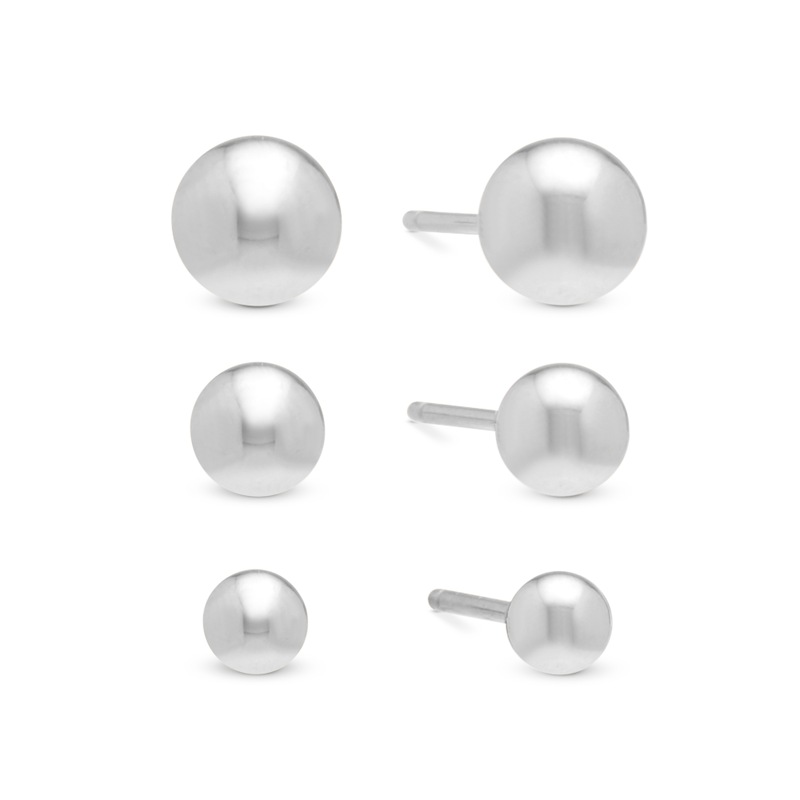 3-Pair Gold Post Earring Set - MIDNIGHT VELVET CATALOG