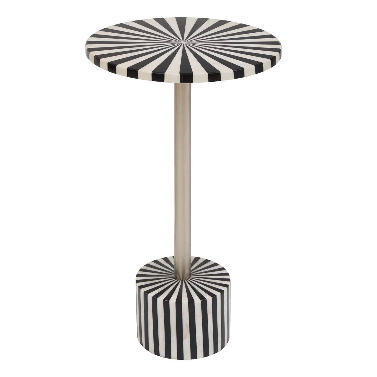 Side Table "Nema" Black & White, D.36 cm