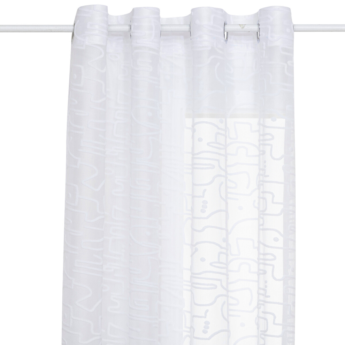 Sheer curtain Flower pattern "Lazi" White, 140x240 cm