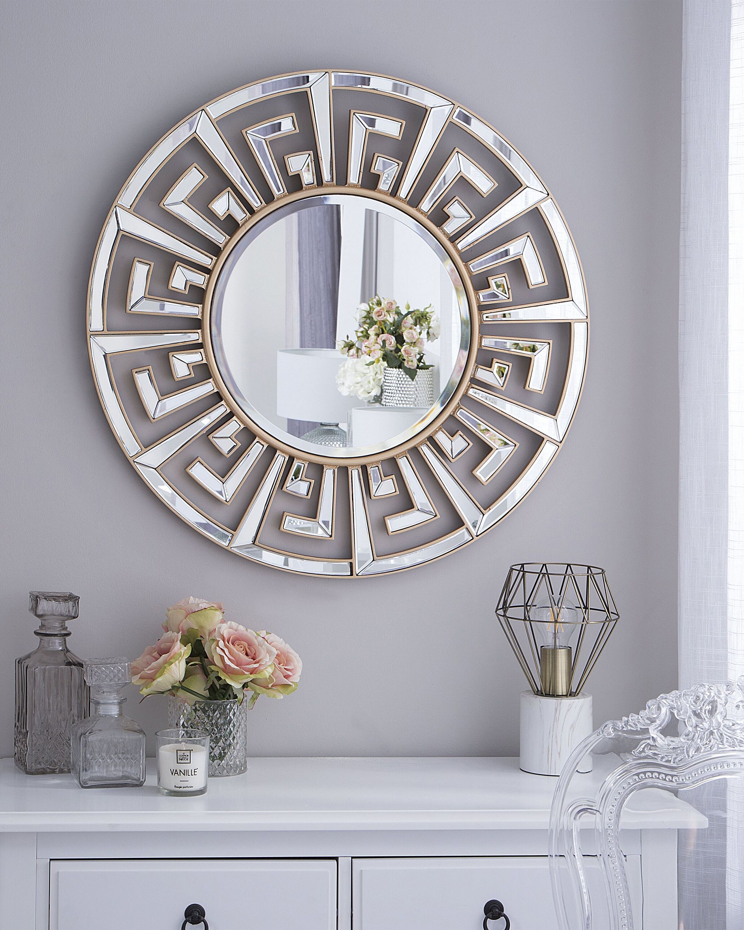 Wall Mirror FLERS 70 cm 70 cm Metal Gold