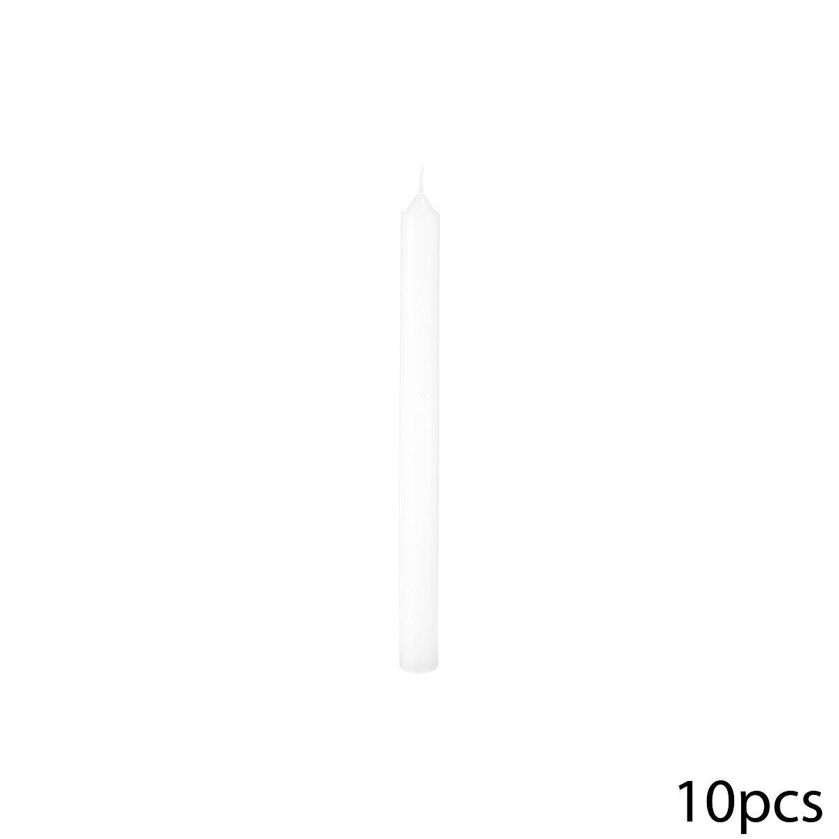 Set of 10 candlesticks White, 45g