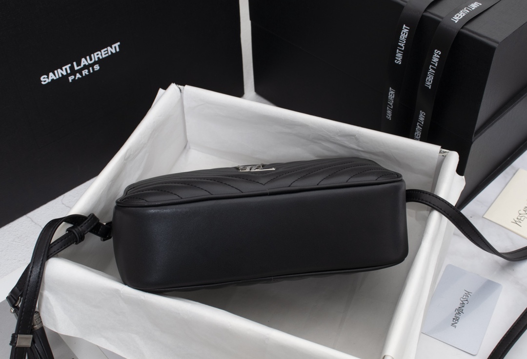 Replica Ysl Lou Camera Bag In Quilted Leather- Black/Silver1:1High-quality replica