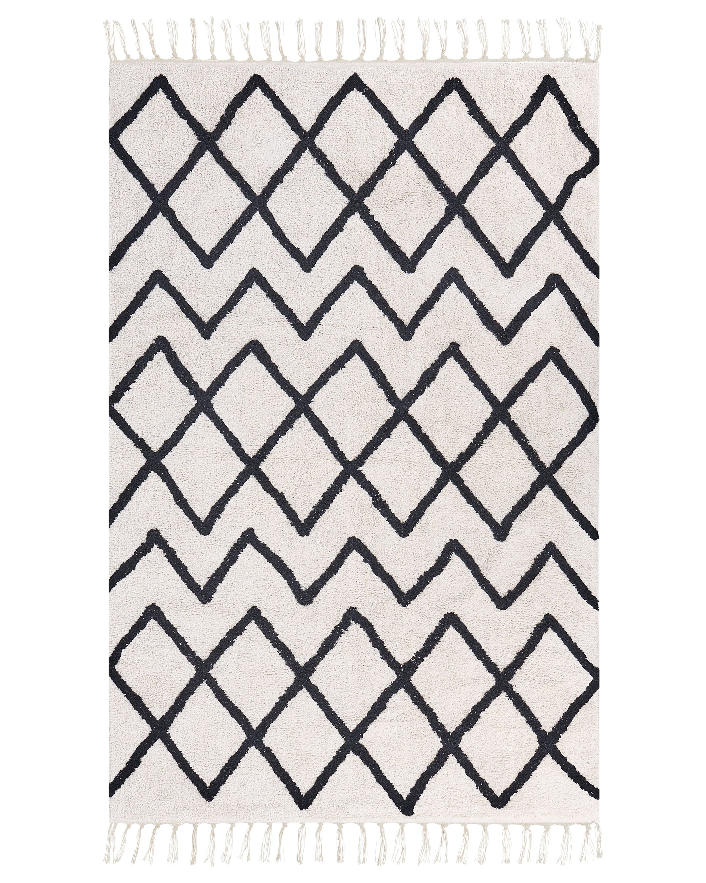 Rug ELDES Beige 160 x 230 cm Cotton