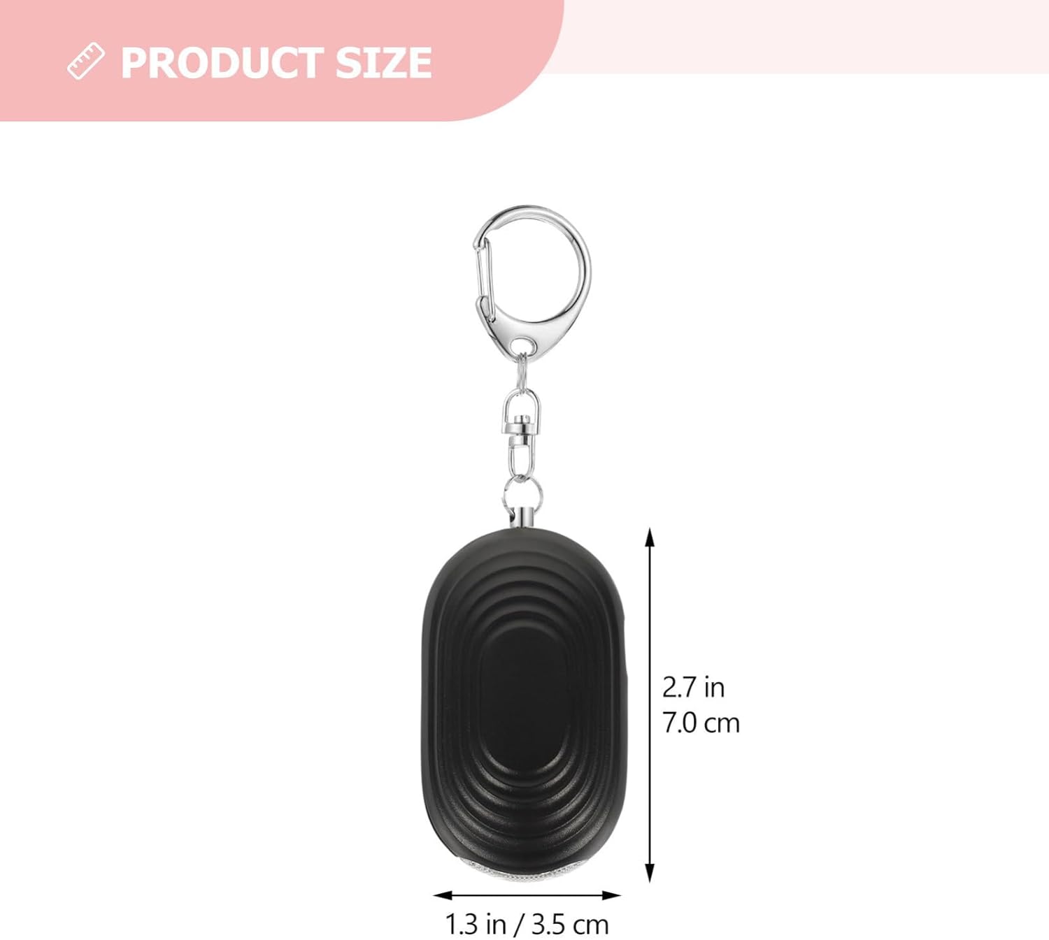 Personal Alarm Keychain with LED Light for Emergency Security Black Outdoor Sound Alarm