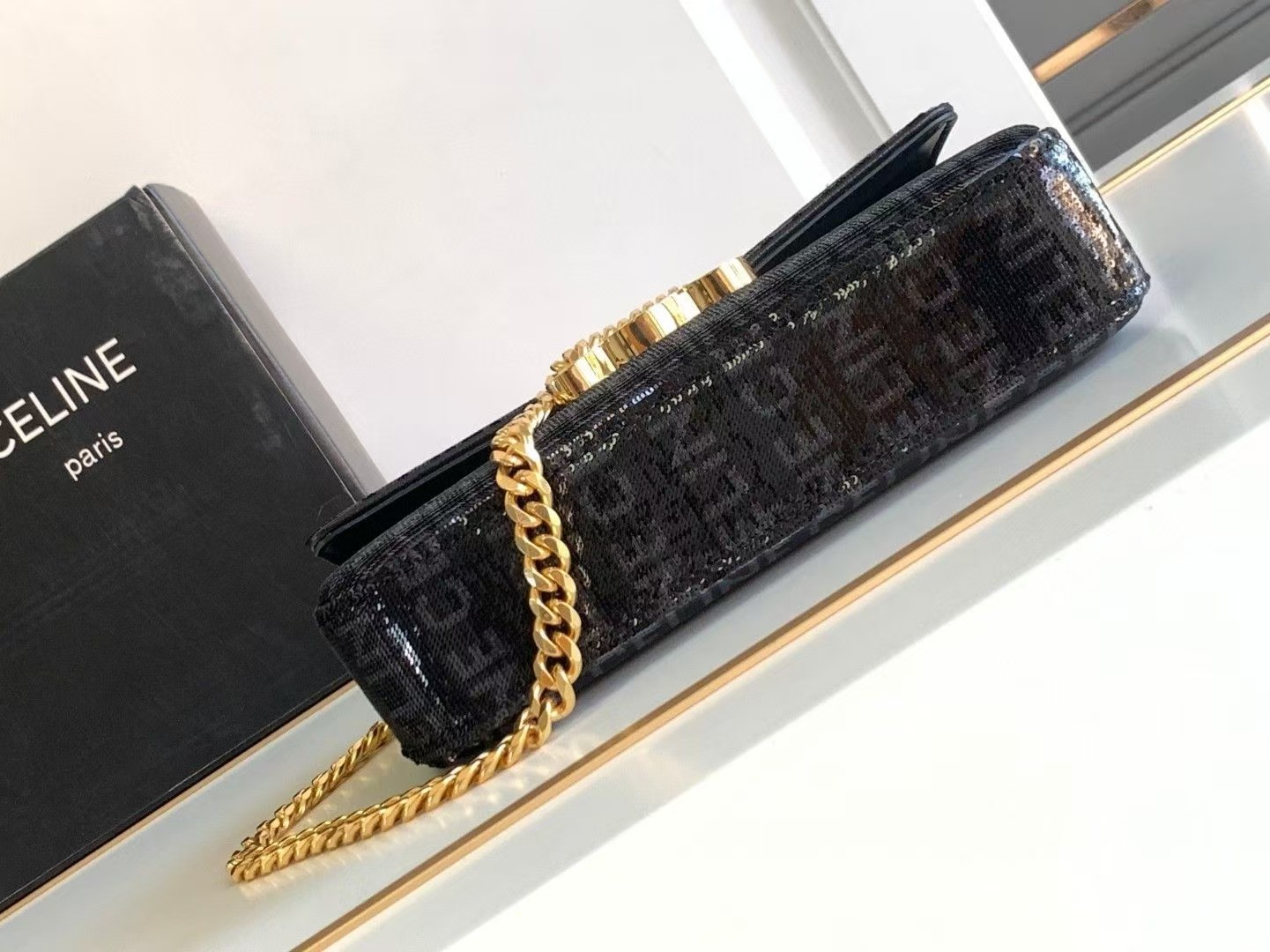 CELINE 23S Sequin Letter Triomphe Chain Bag1:1High-quality replica