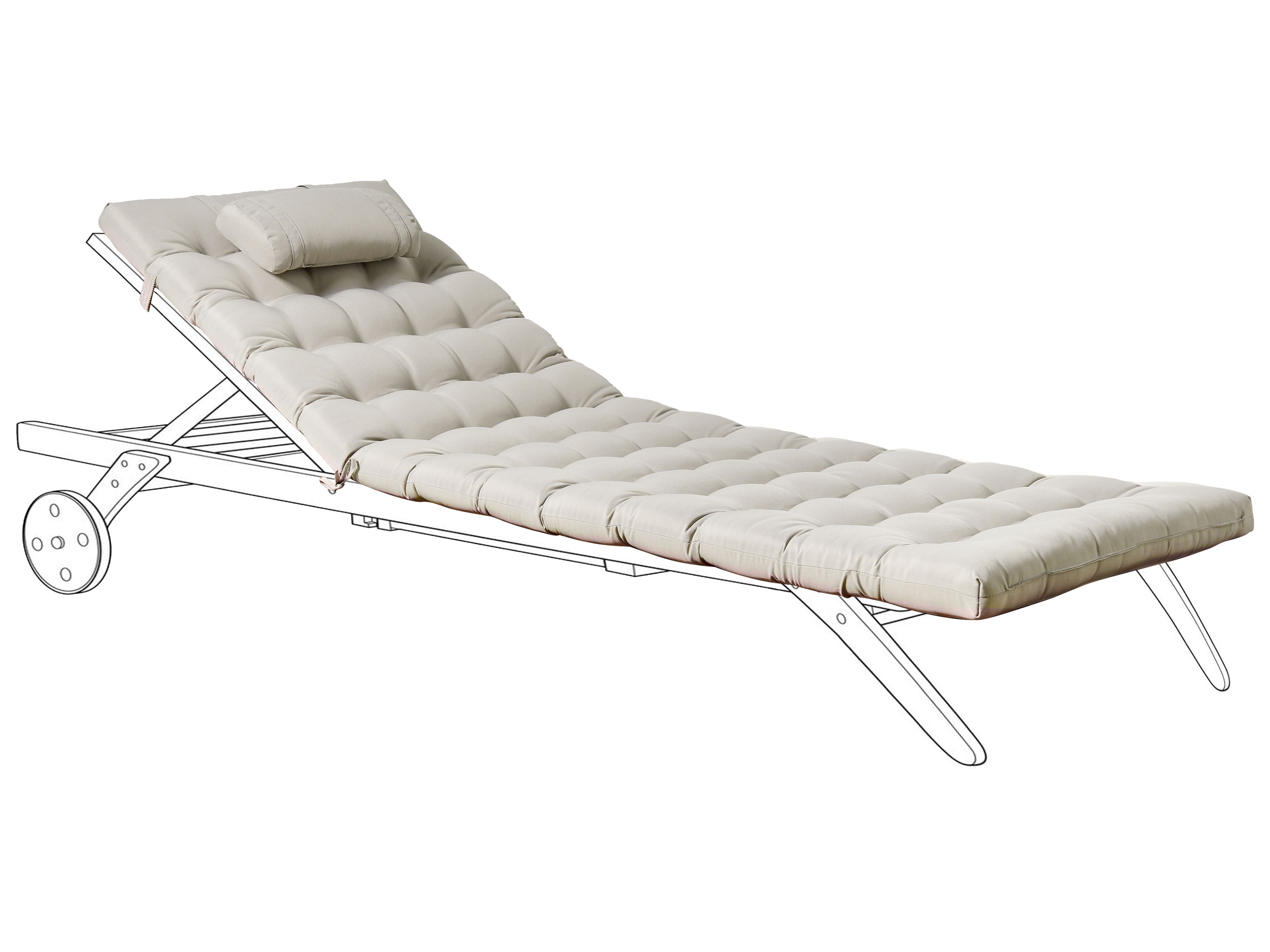 Sun Lounger Pad Cushion CESANA PREMIUM Taupe