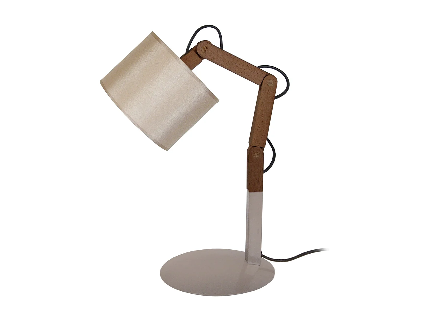 Lampe de Bureau TOSEL ,bois,Gris ,H45xD16xP16cm