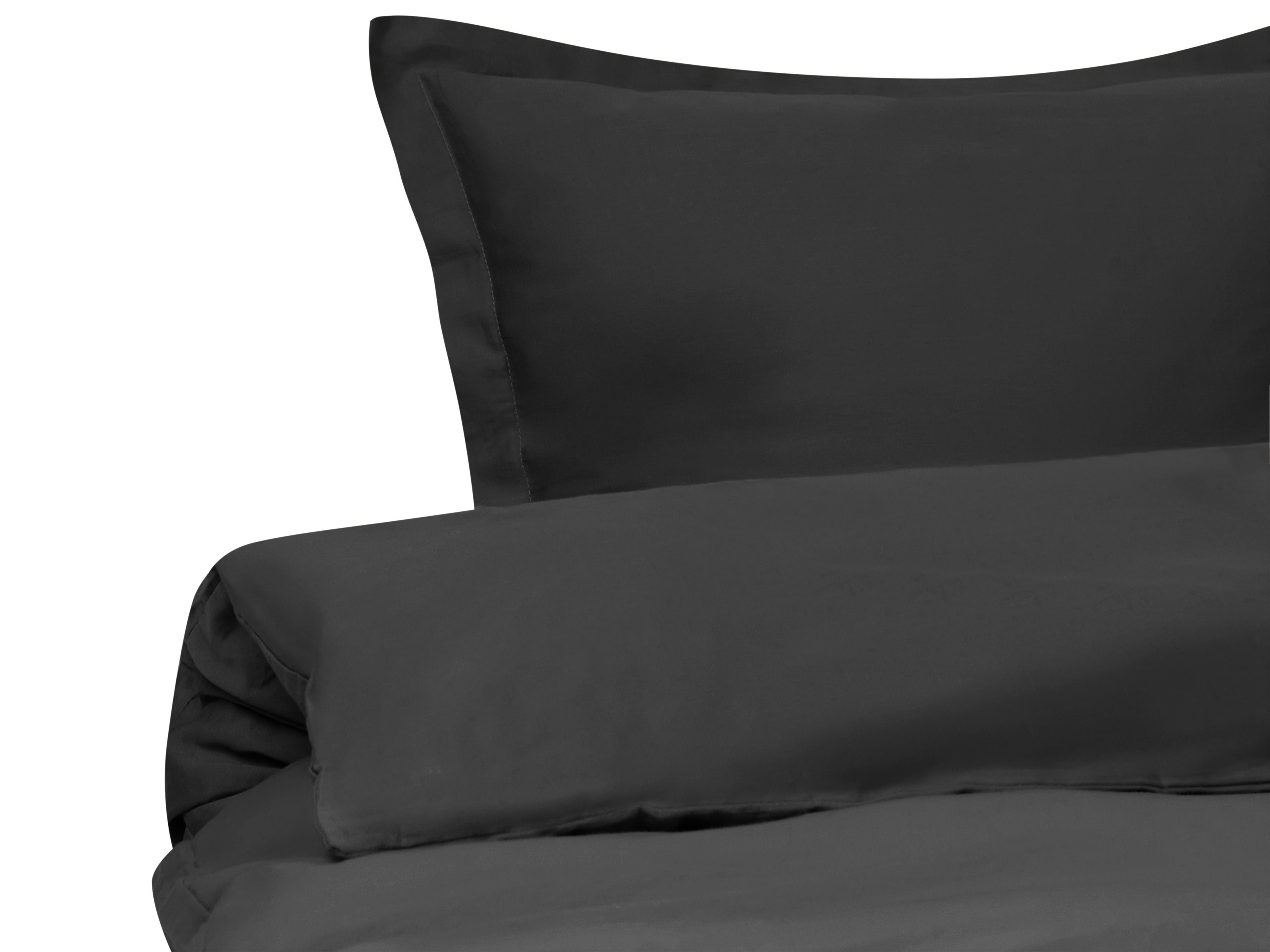 Duvet Cover Set PARKROSE Sateen Cotton 150 x 200 cm Black