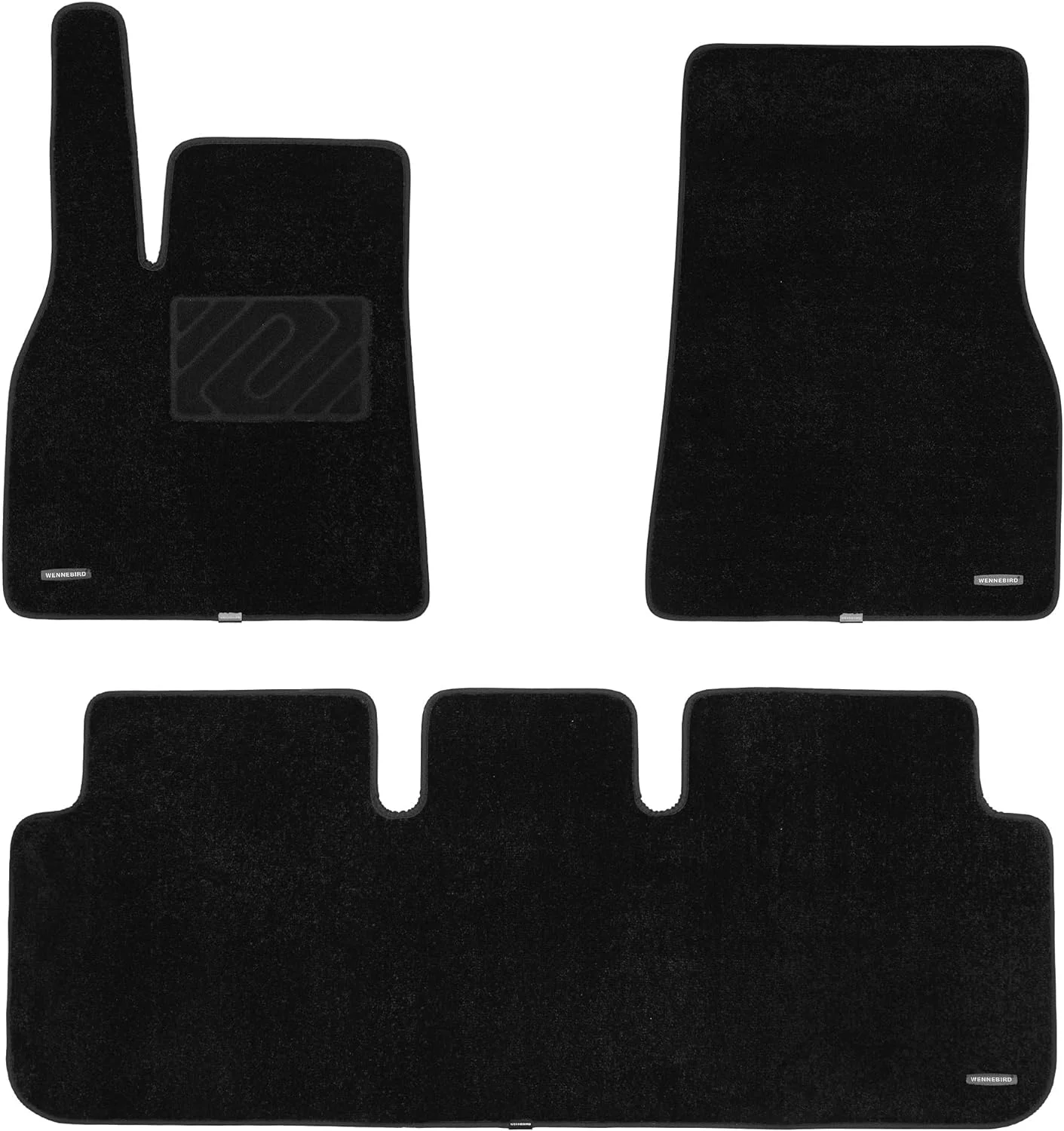 WENNEBIRD Superior Carpet Floor Mats for 2021-2025 Tesla Model S, 0.6 inch Thickness Rugs - 3pc