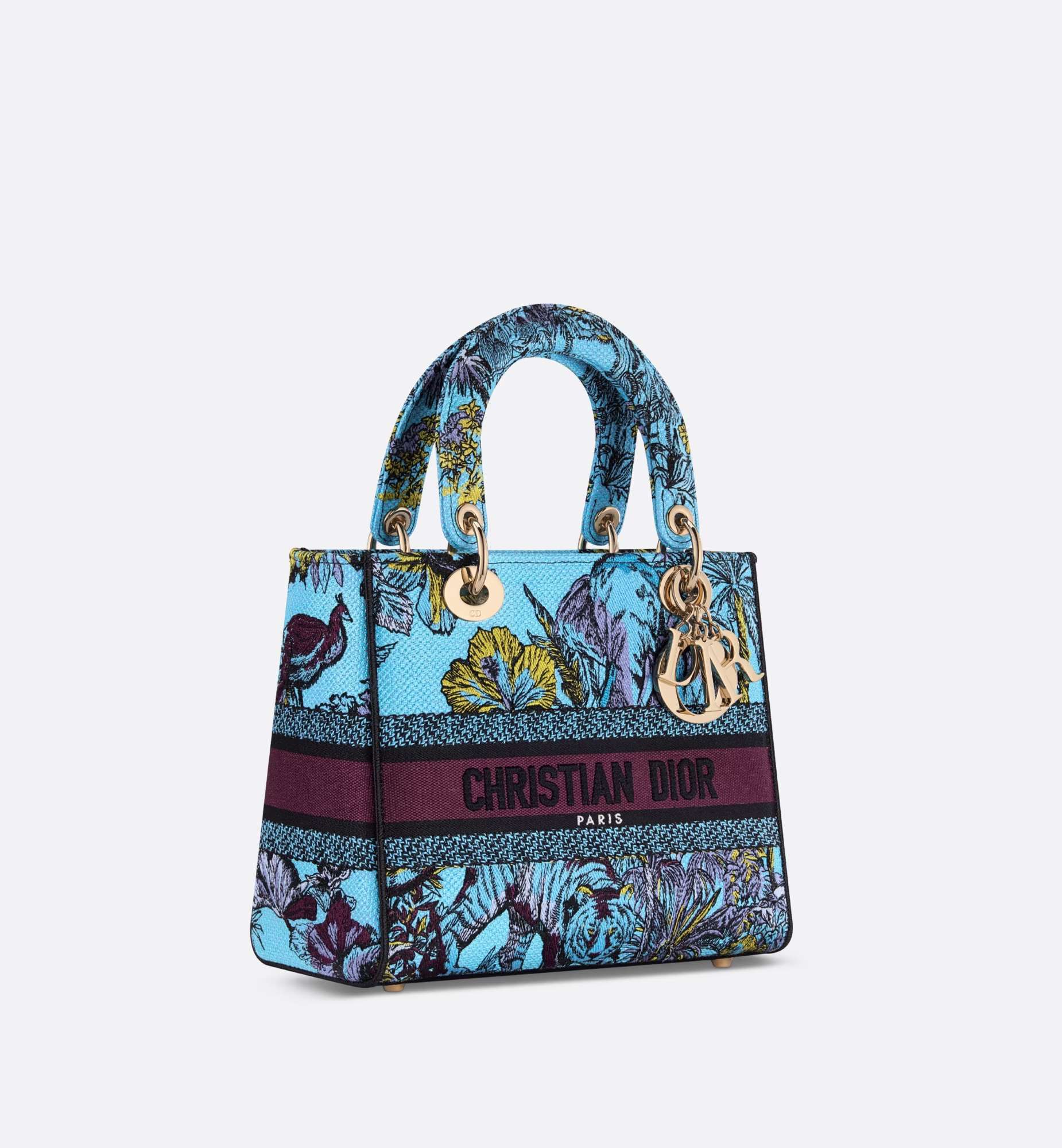 Christian Dior Medium Lady D-Lite Celestial Blue Multicolor Bag For Women M0565OEUP_M259- 24 Cm/ 9.5 Inches1:1High-quality replica