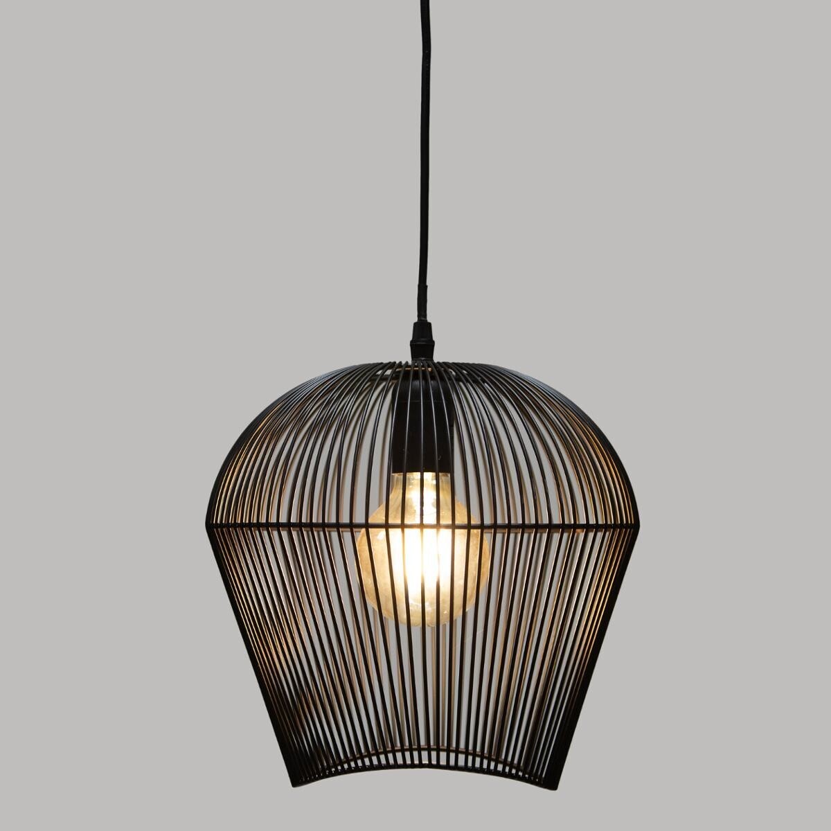 Wire suspension lamp "Jena" Black metal, D.26 cm