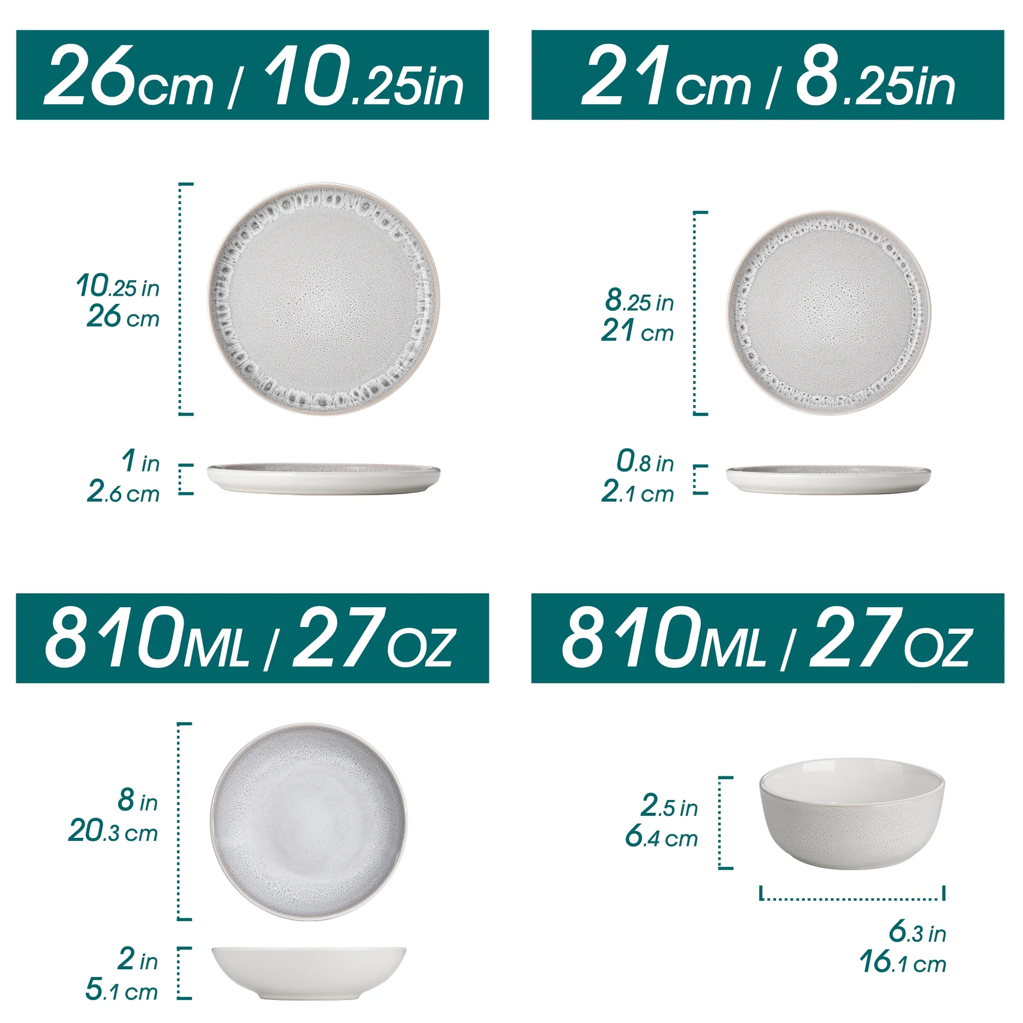Malacasa 16 Pcs Dinnerware Sets For 4 people, Plates and Bowls Set, Stoneware Tableware Dishwasher Microwave Safe, Beige