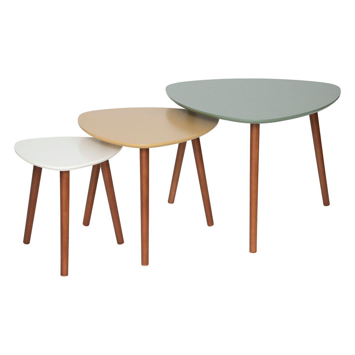 "Mileo" nesting tables Green, Yellow ochre, White, L.34/46/60 cm