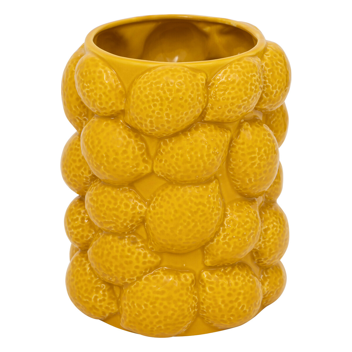 Lemon vase "Yuca" Ceramic, Yellow, H.18 cm