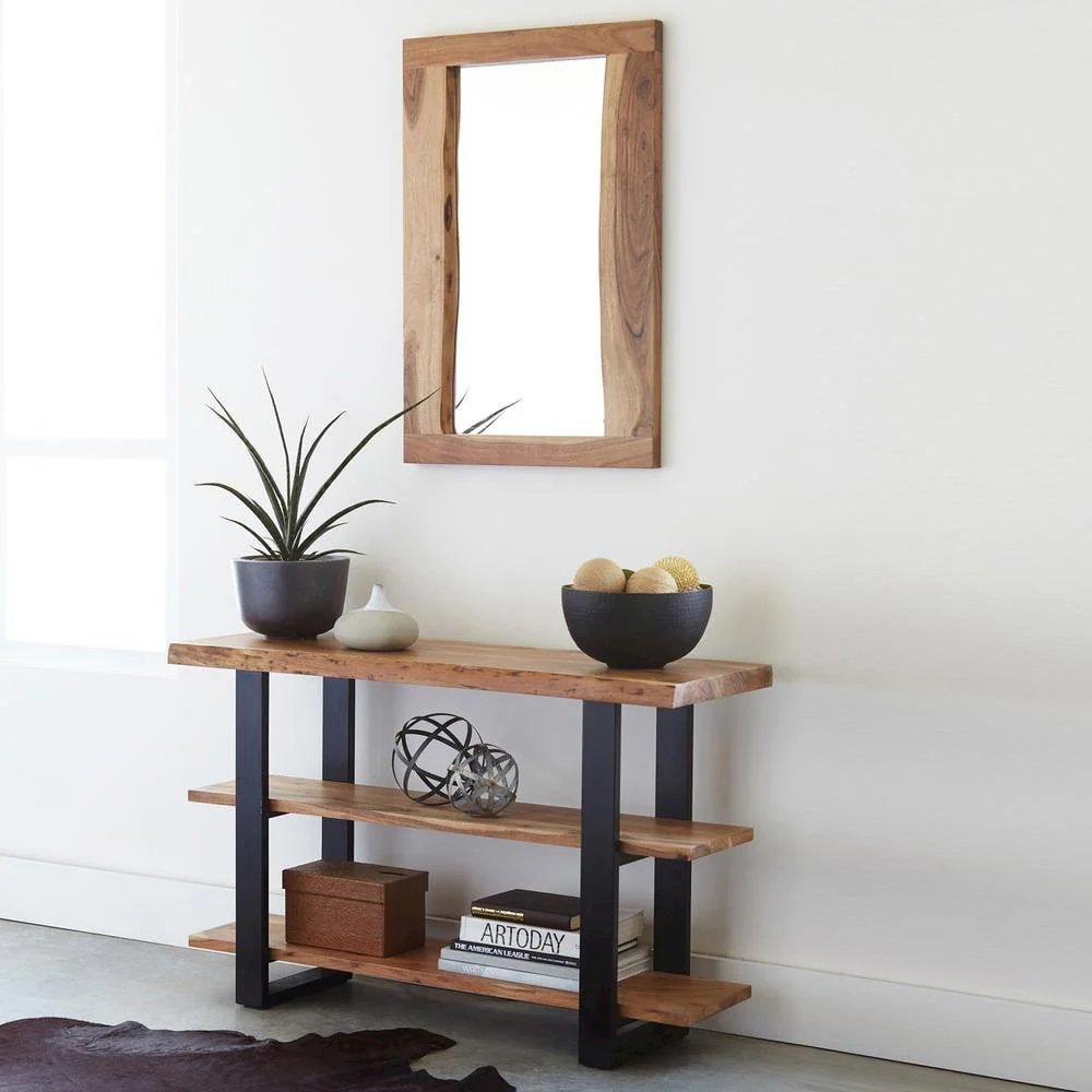 Alaterre Alpine Natural Live Edge Wood Media Console Table