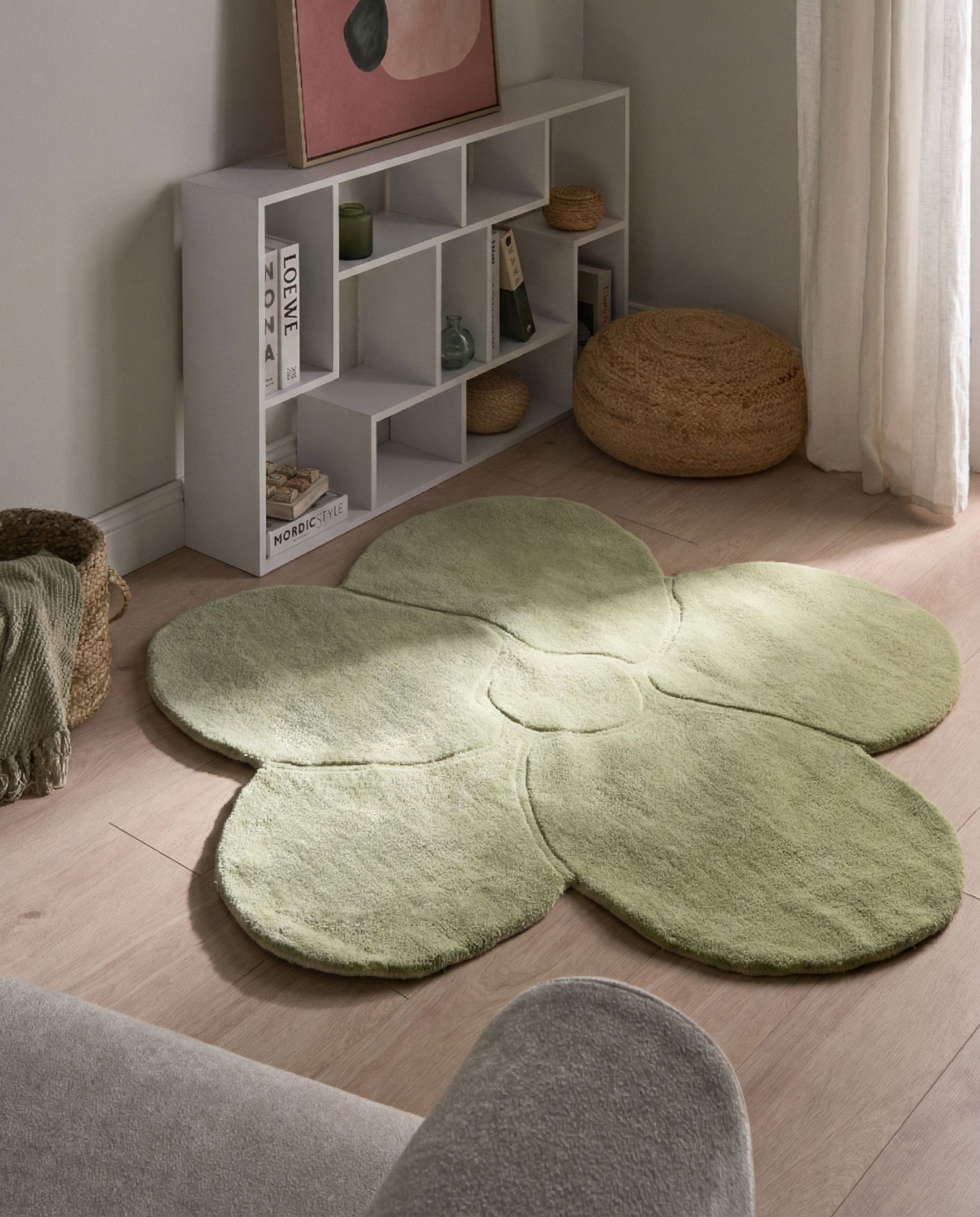 Rug KOKKINI Light Green ø 140 cm Wool