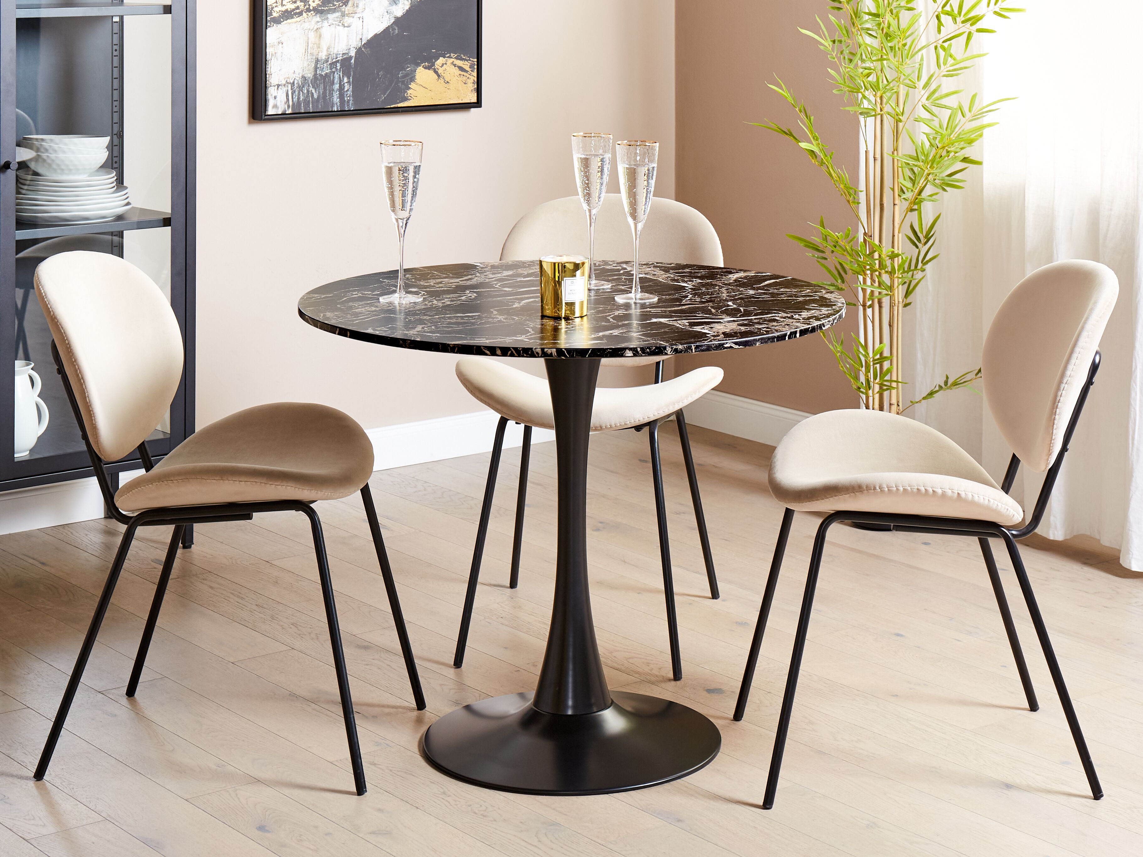 Dining Table BOCA Black Marble 90 cm 90 cm