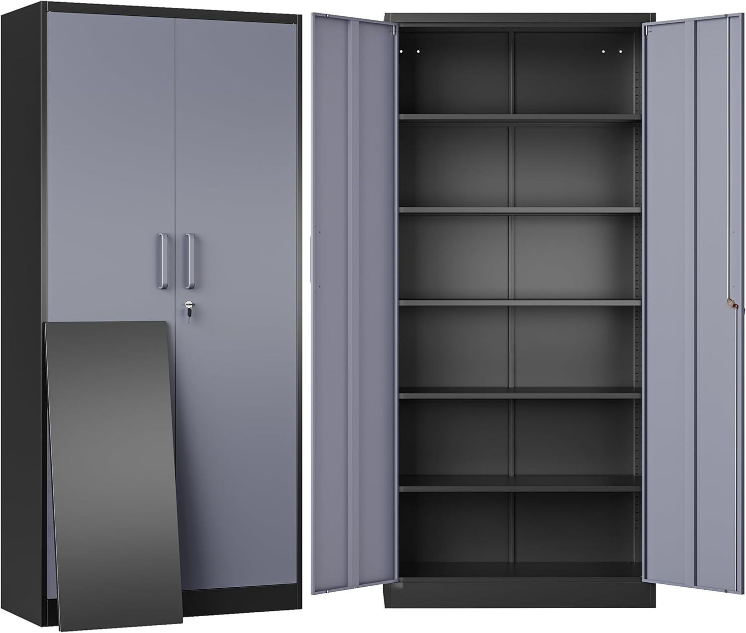 SISESOL Storage Cabinet with Doors and Shelves,71