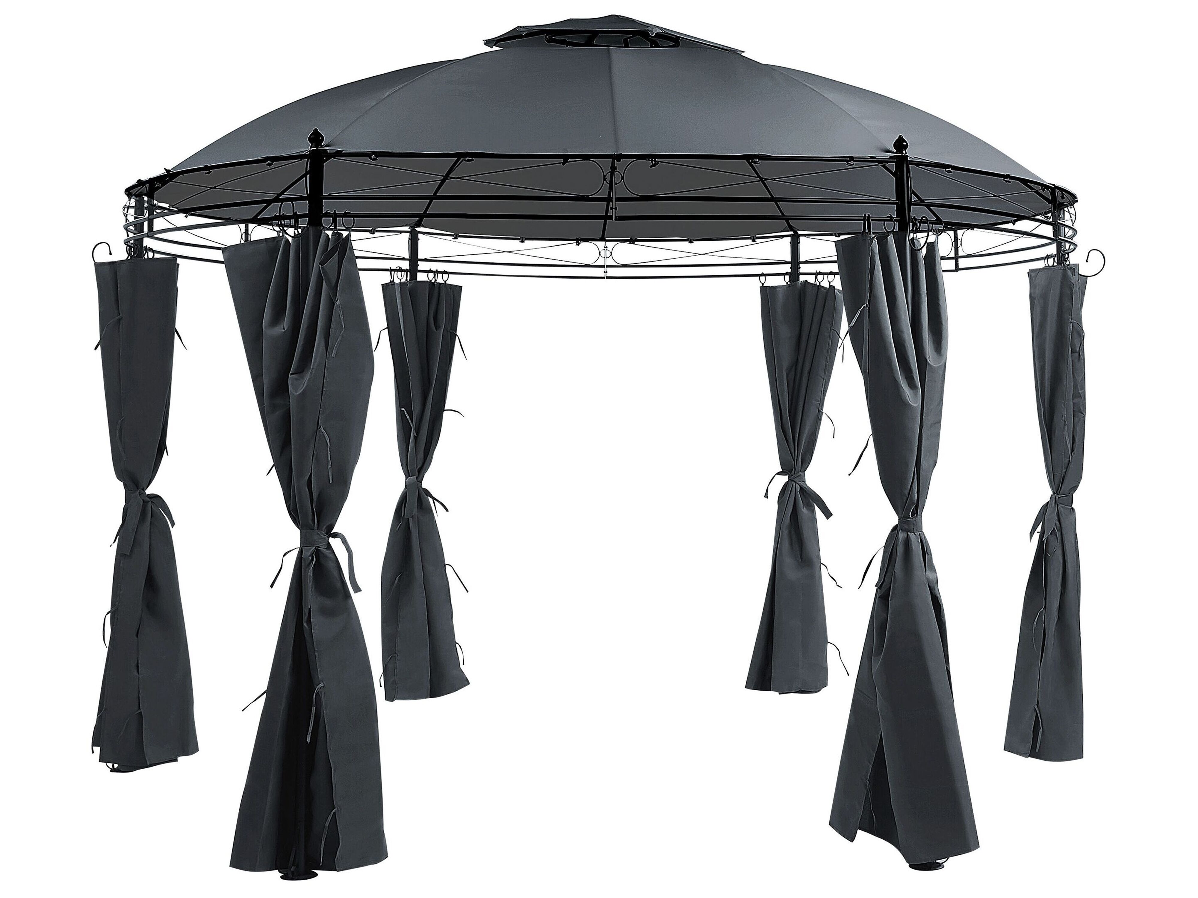 Gazebo SAFARA Metal 368 cm 368 cm Graphite Grey